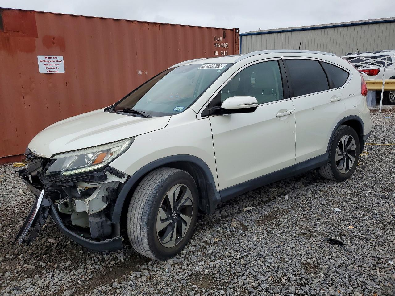 2015 Honda Cr-v Touring White vin: 5J6RM3H96FL026071