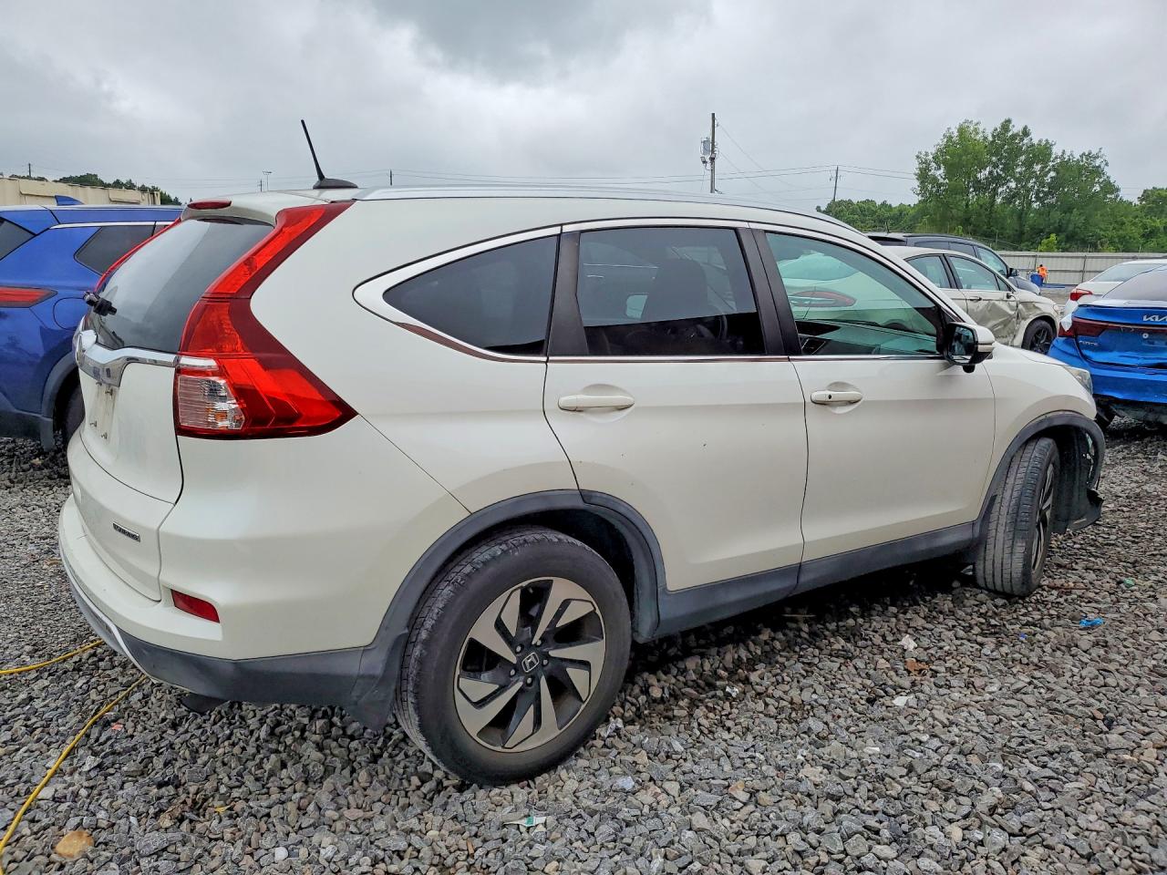 2015 Honda Cr-v Touring White vin: 5J6RM3H96FL026071