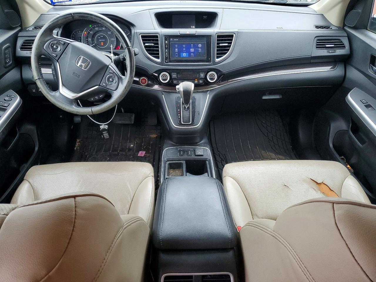 2015 Honda Cr-v Touring White vin: 5J6RM3H96FL026071