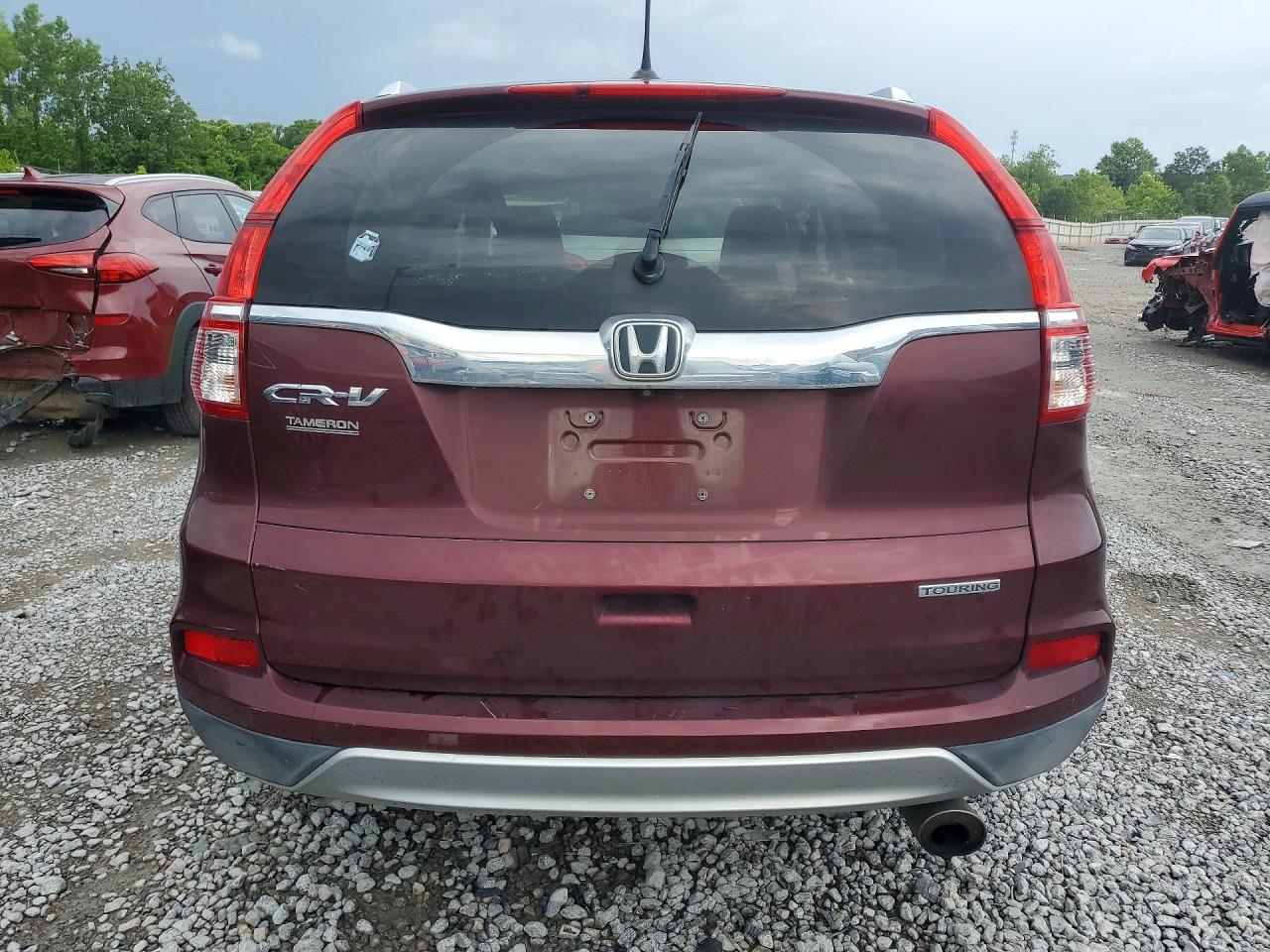 2016 Honda Cr-v Touring Burgundy vin: 5J6RM3H97GL013671