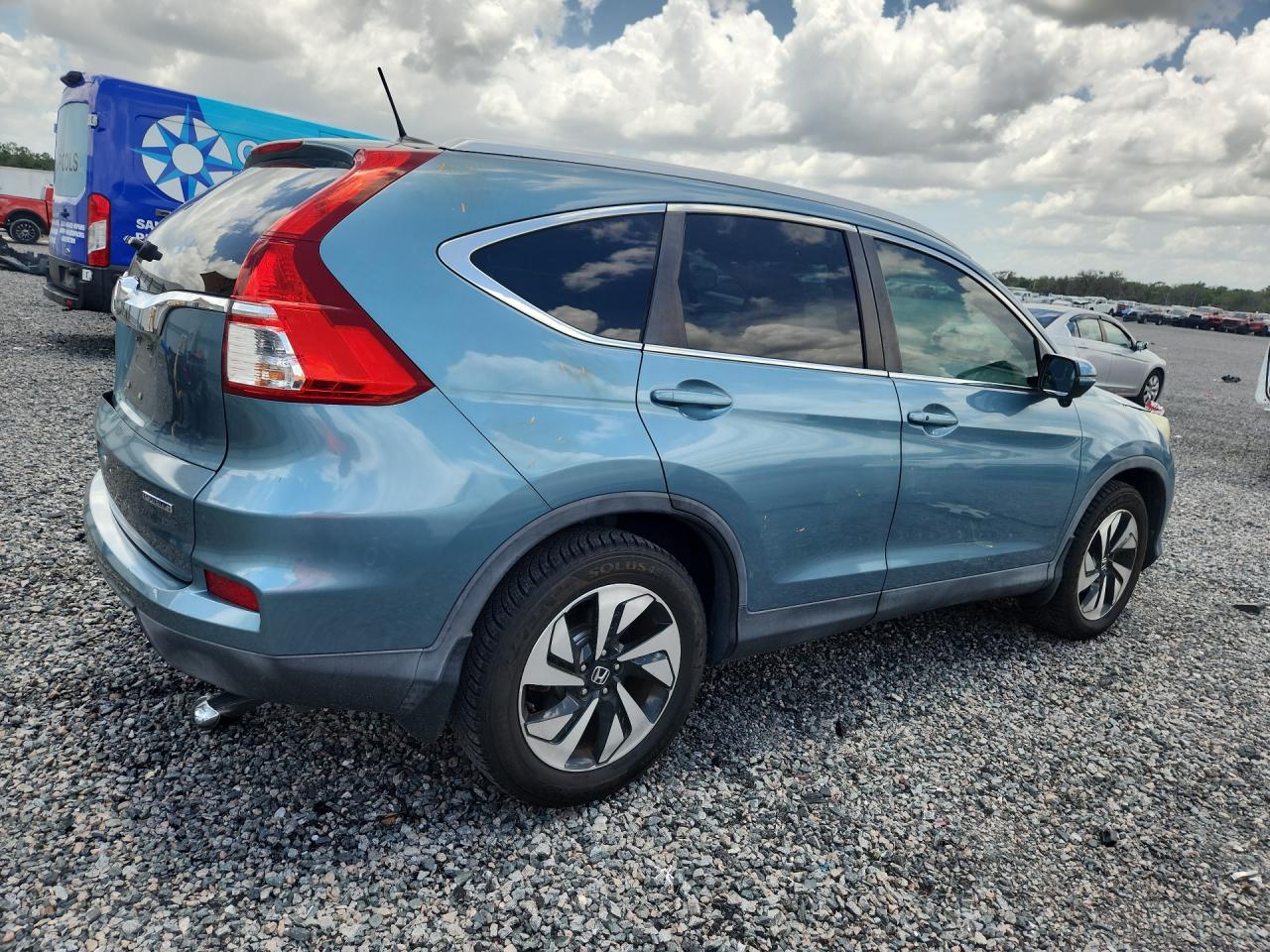 2015 Honda Cr-v Touring Blue vin: 5J6RM3H98FL015122