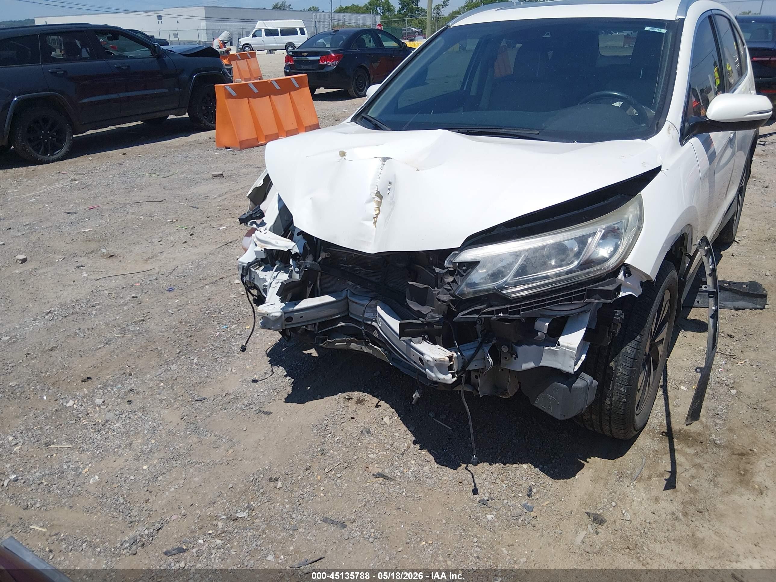2015 Honda Cr-v Touring White vin: 5J6RM3H99FL025707