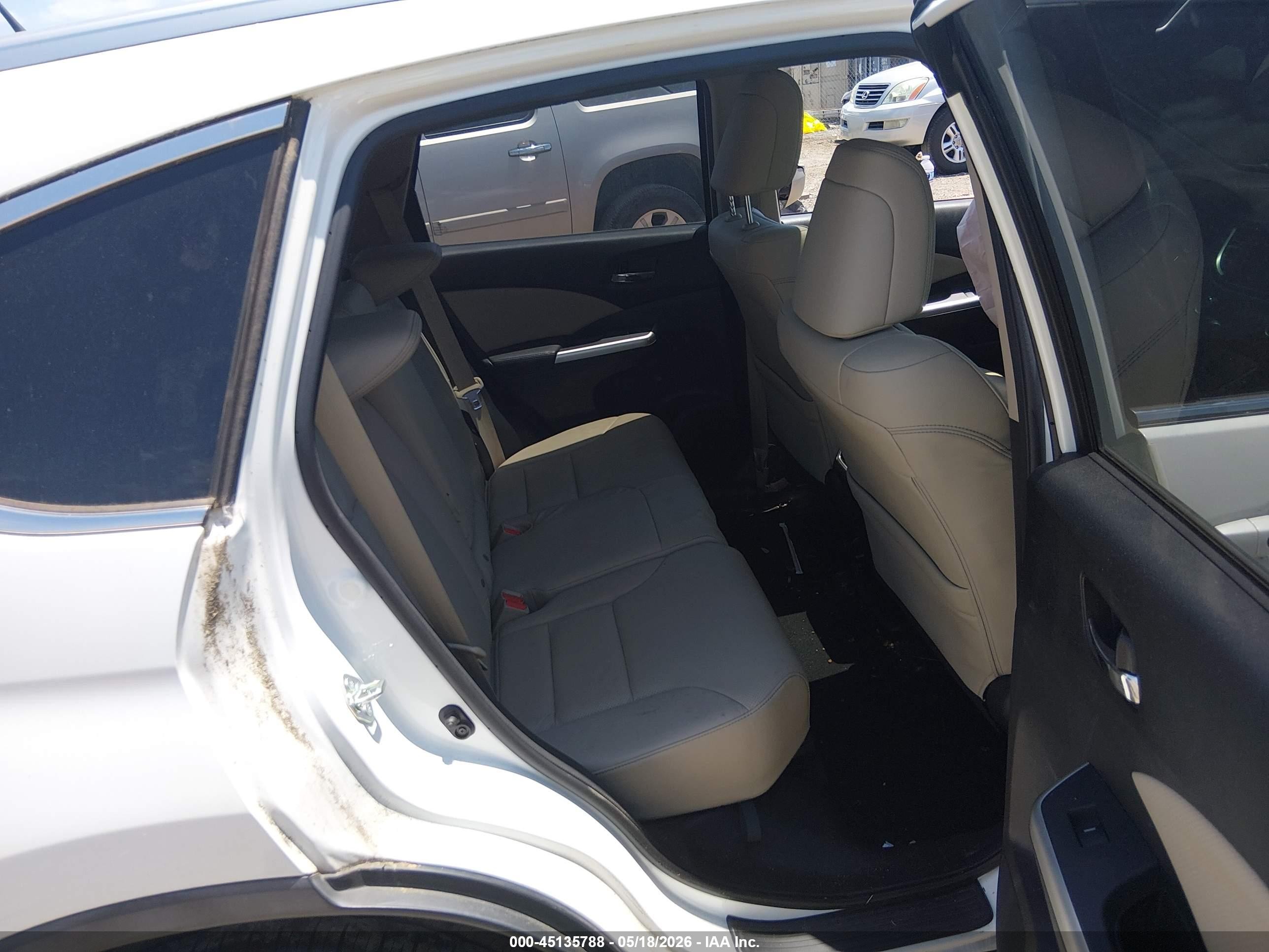 2015 Honda Cr-v Touring White vin: 5J6RM3H99FL025707