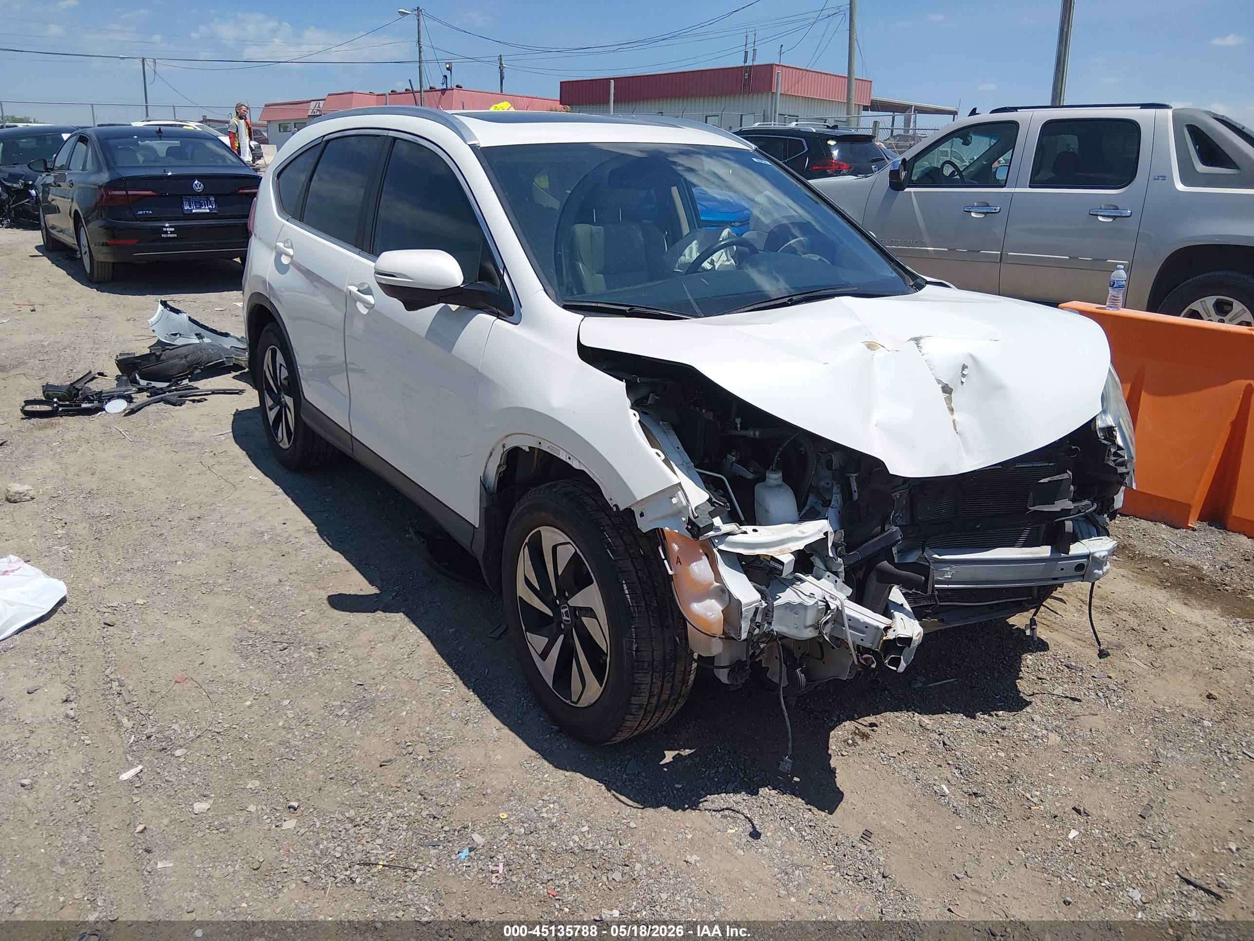2015 Honda Cr-v Touring Белый vin: 5J6RM3H99FL025707