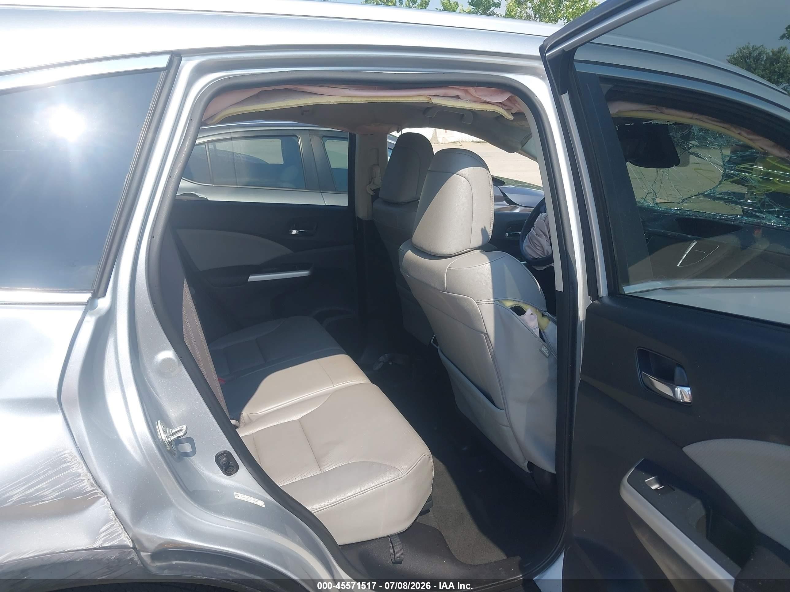 2015 Honda Cr-v Touring Gray vin: 5J6RM3H9XFL019091