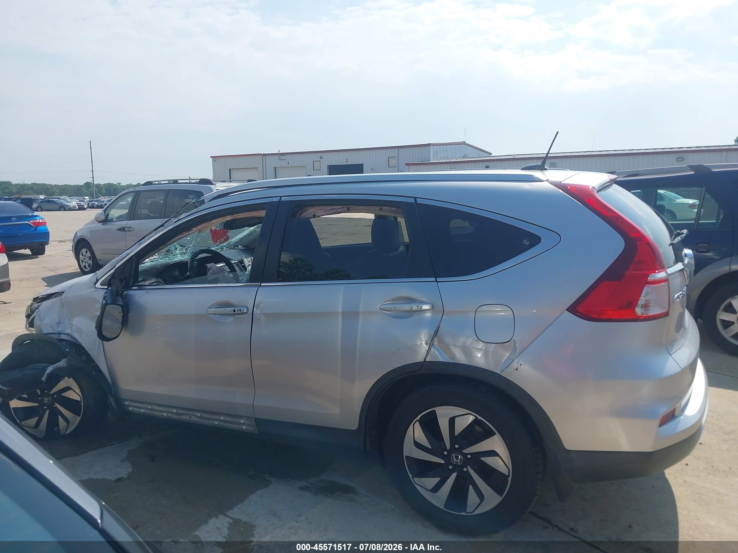 2015 Honda Cr-v Touring Gray vin: 5J6RM3H9XFL019091