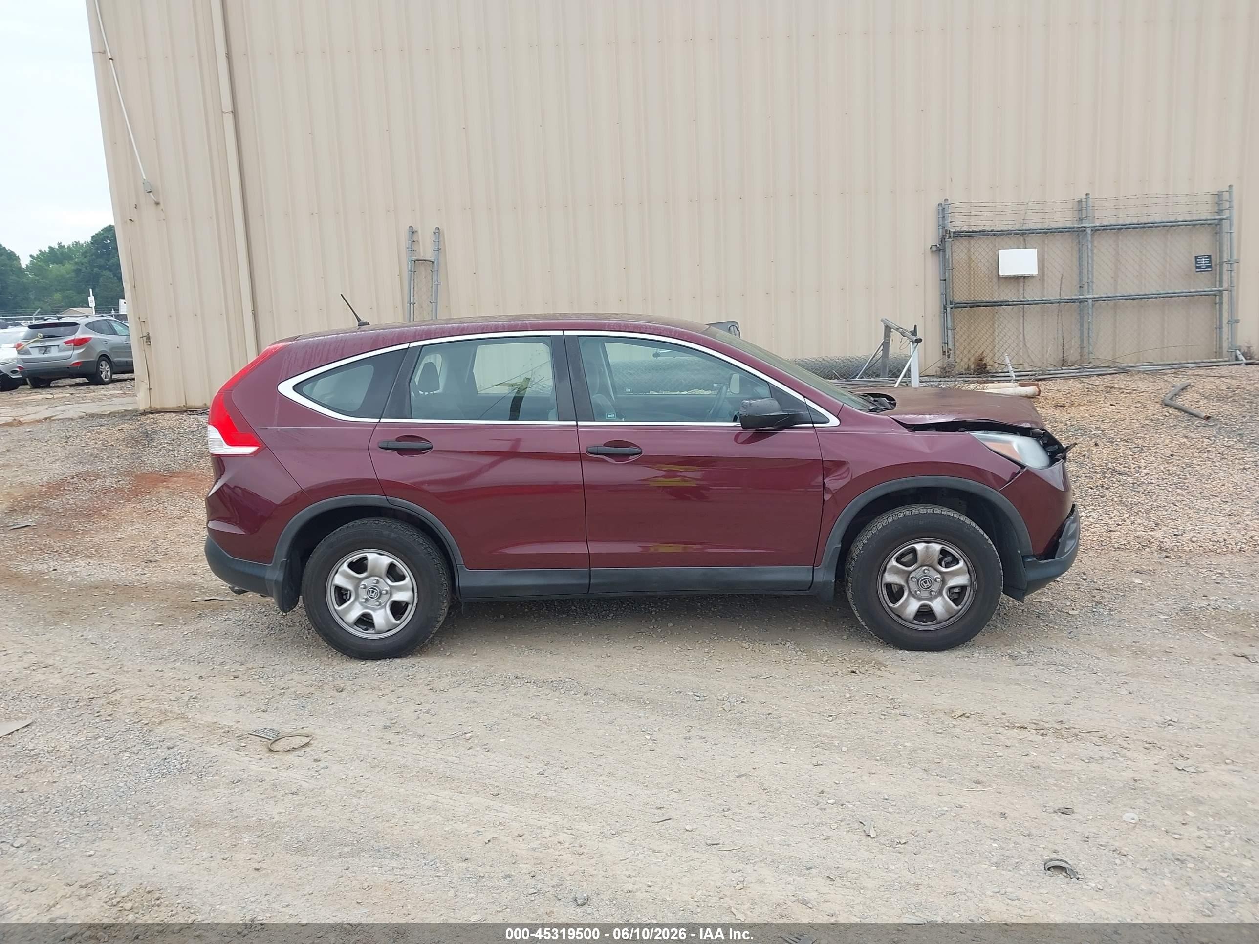 2012 Honda Cr-v Lx Burgundy vin: 5J6RM4H30CL046605