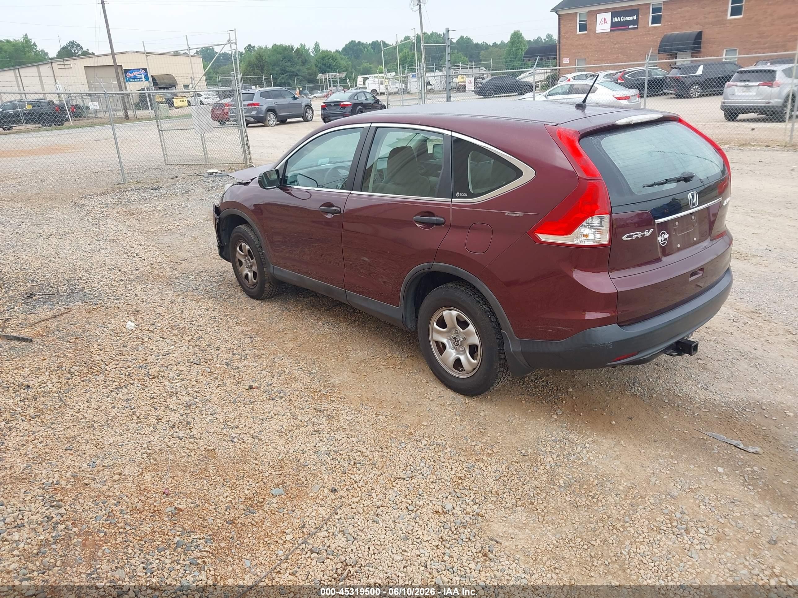 2012 Honda Cr-v Lx Burgundy vin: 5J6RM4H30CL046605
