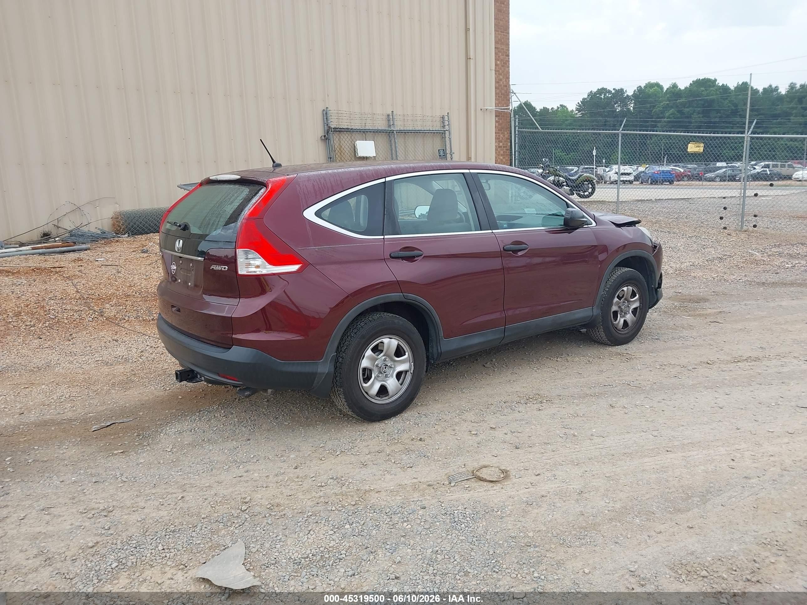 2012 Honda Cr-v Lx Burgundy vin: 5J6RM4H30CL046605