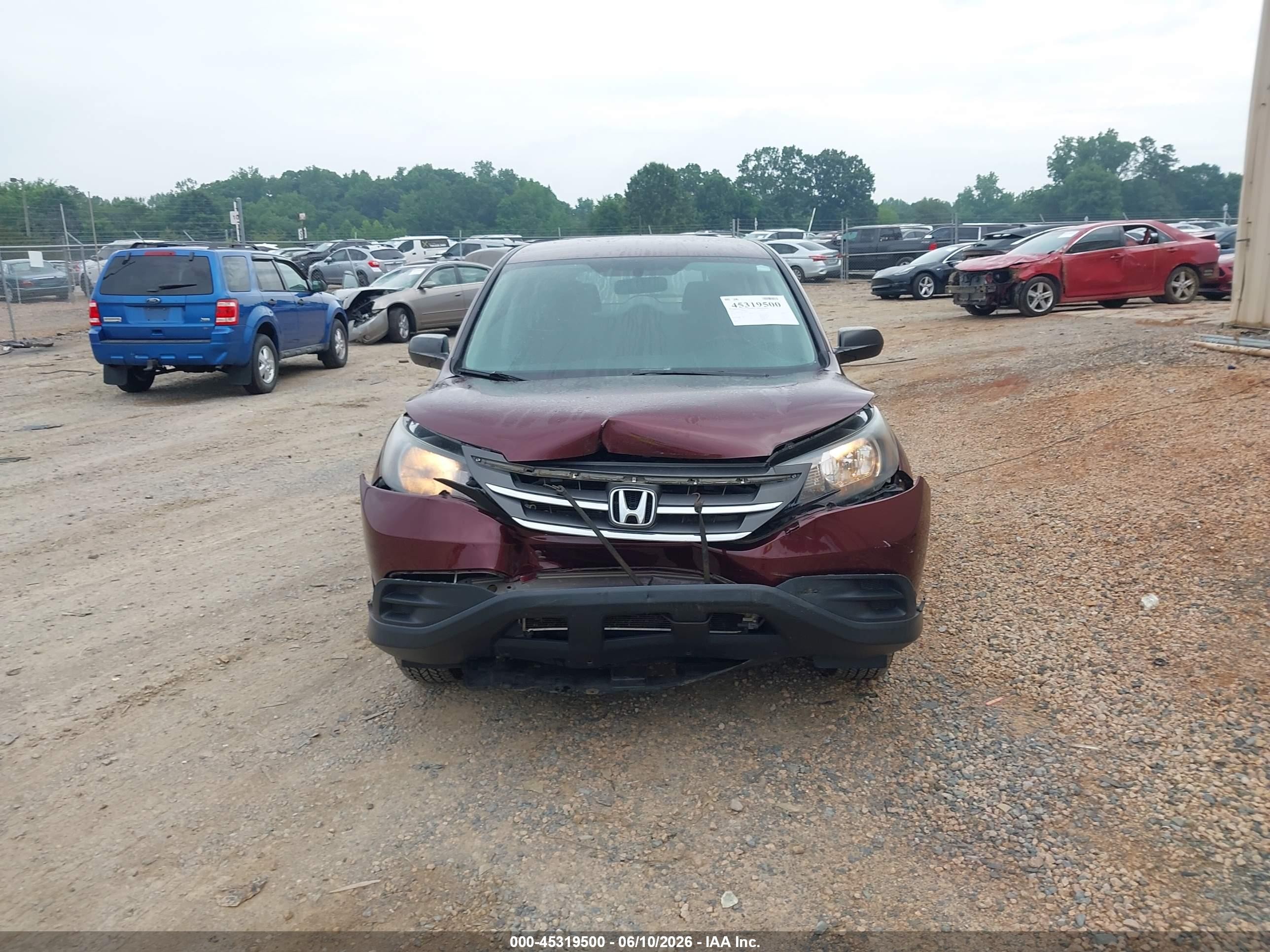 2012 Honda Cr-v Lx Burgundy vin: 5J6RM4H30CL046605