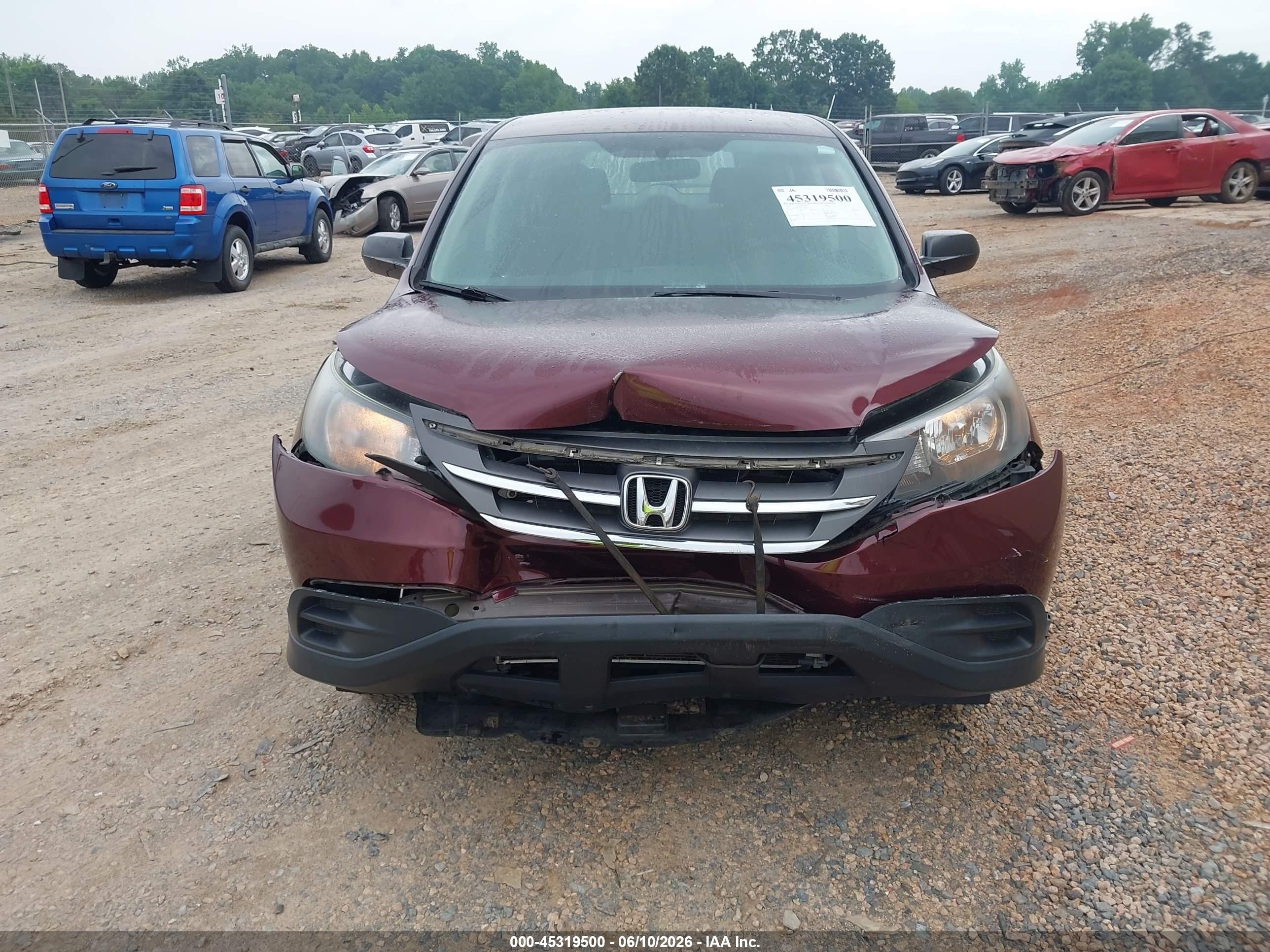 2012 Honda Cr-v Lx Burgundy vin: 5J6RM4H30CL046605