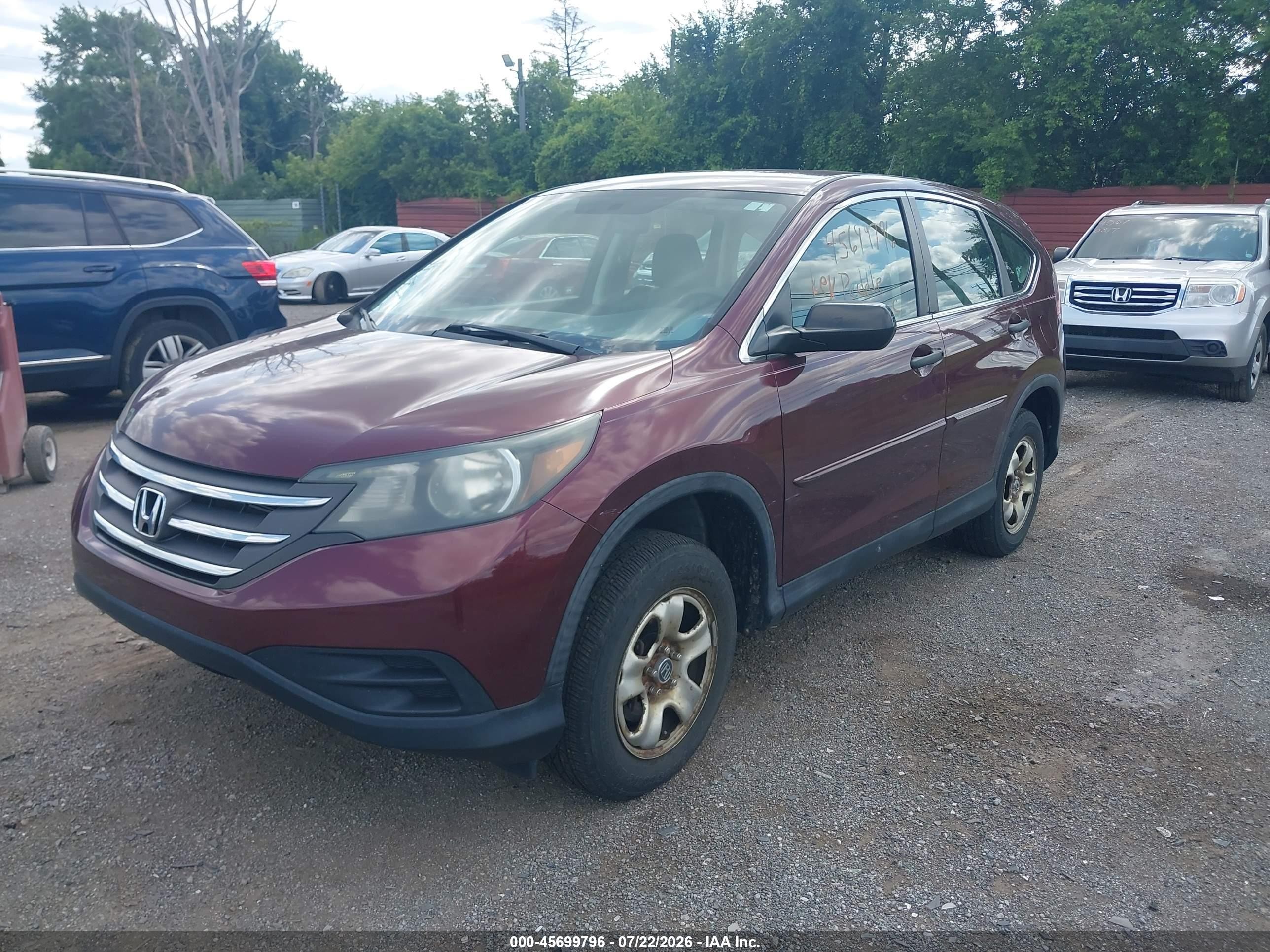 2012 Honda Cr-v Lx Purple vin: 5J6RM4H30CL078809