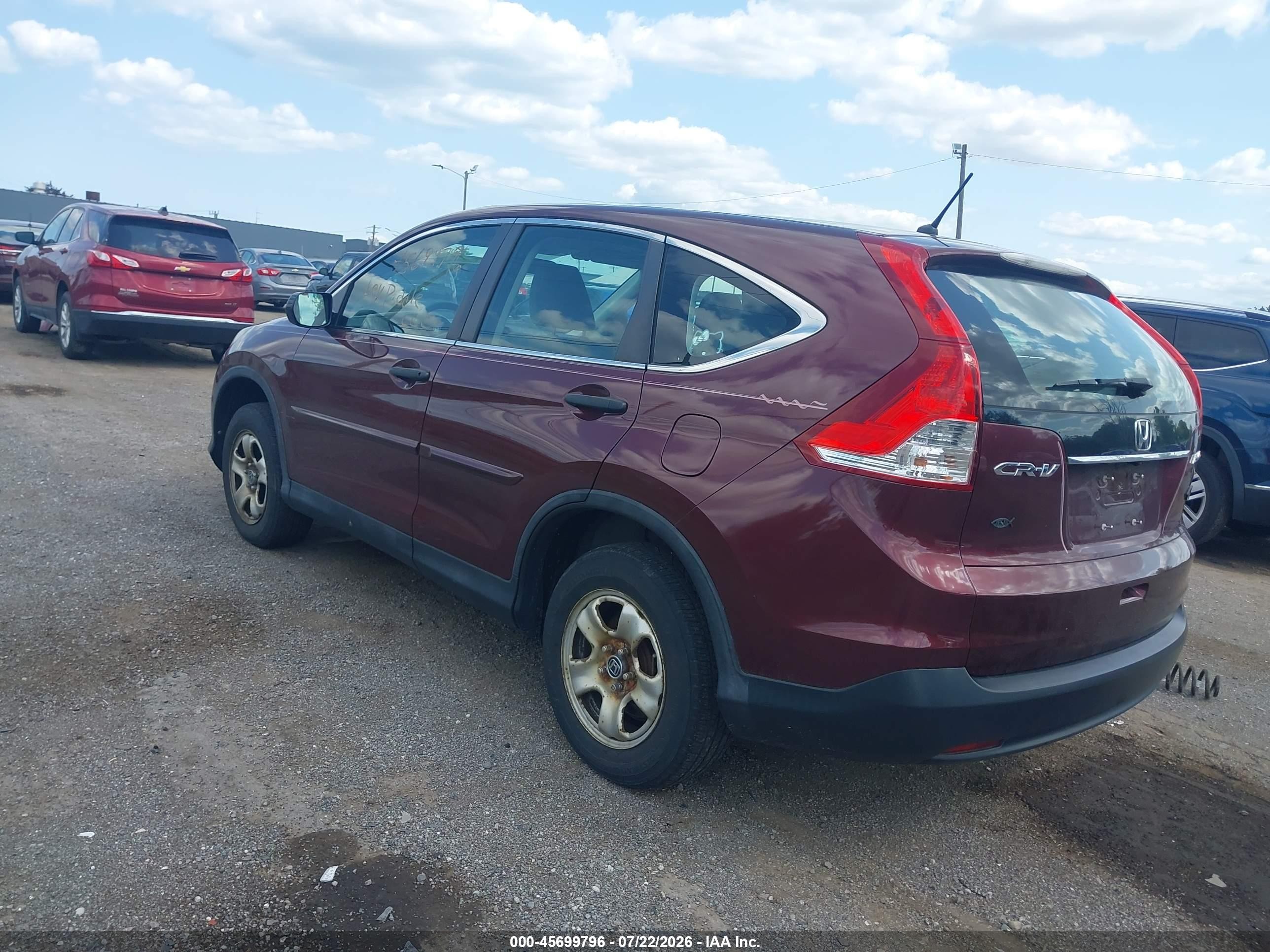 2012 Honda Cr-v Lx Purple vin: 5J6RM4H30CL078809