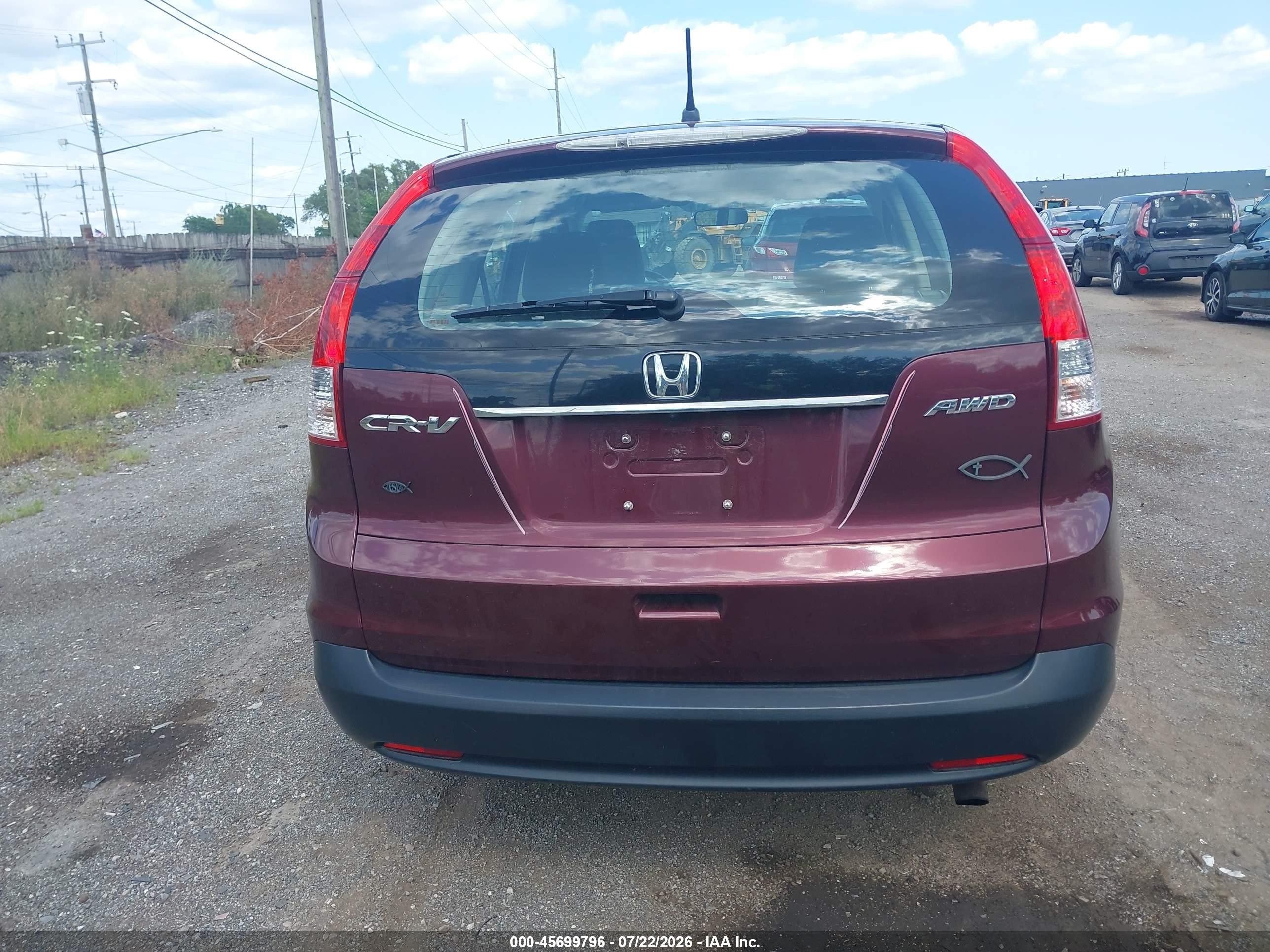 2012 Honda Cr-v Lx Purple vin: 5J6RM4H30CL078809