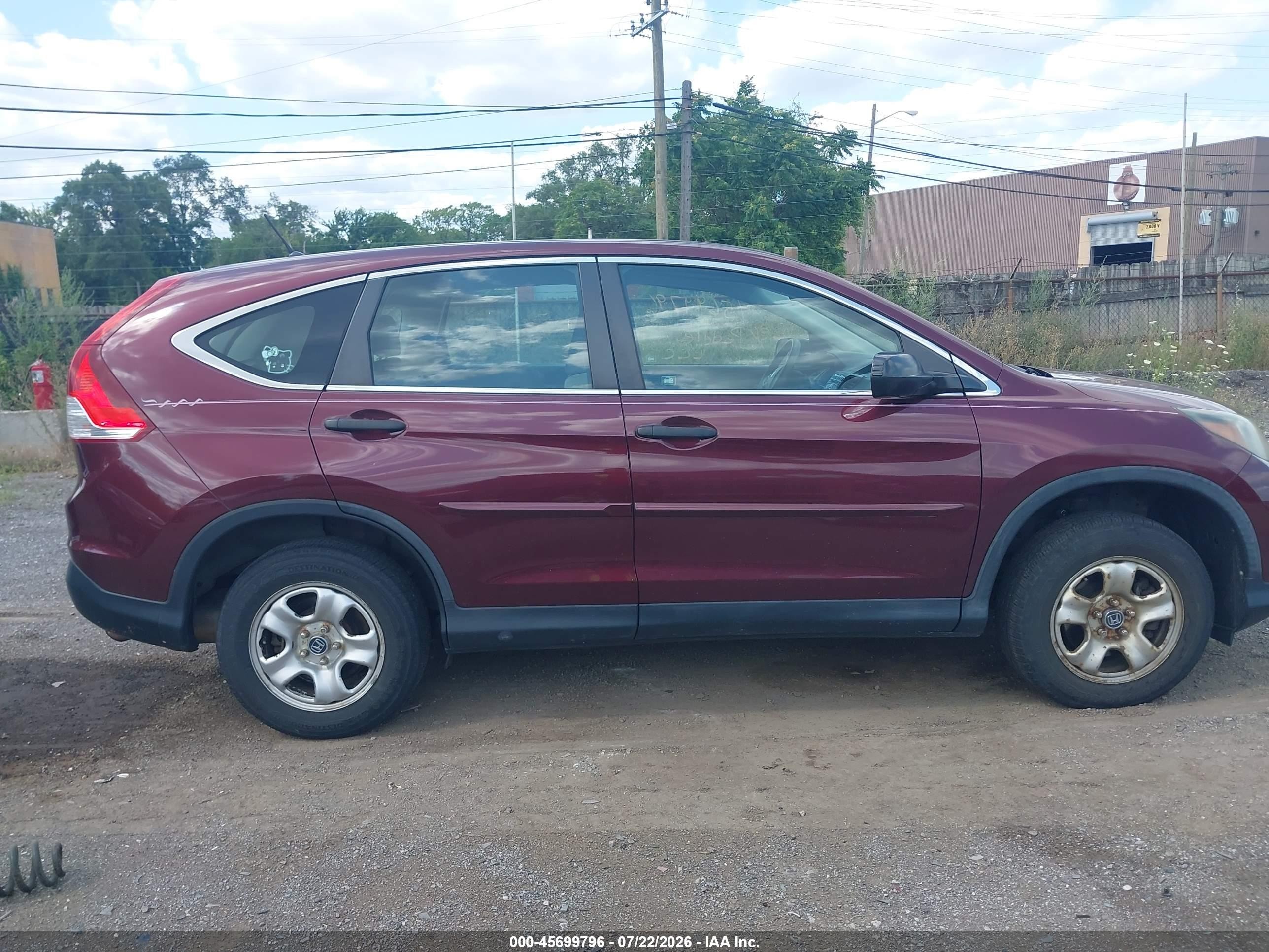 2012 Honda Cr-v Lx Purple vin: 5J6RM4H30CL078809