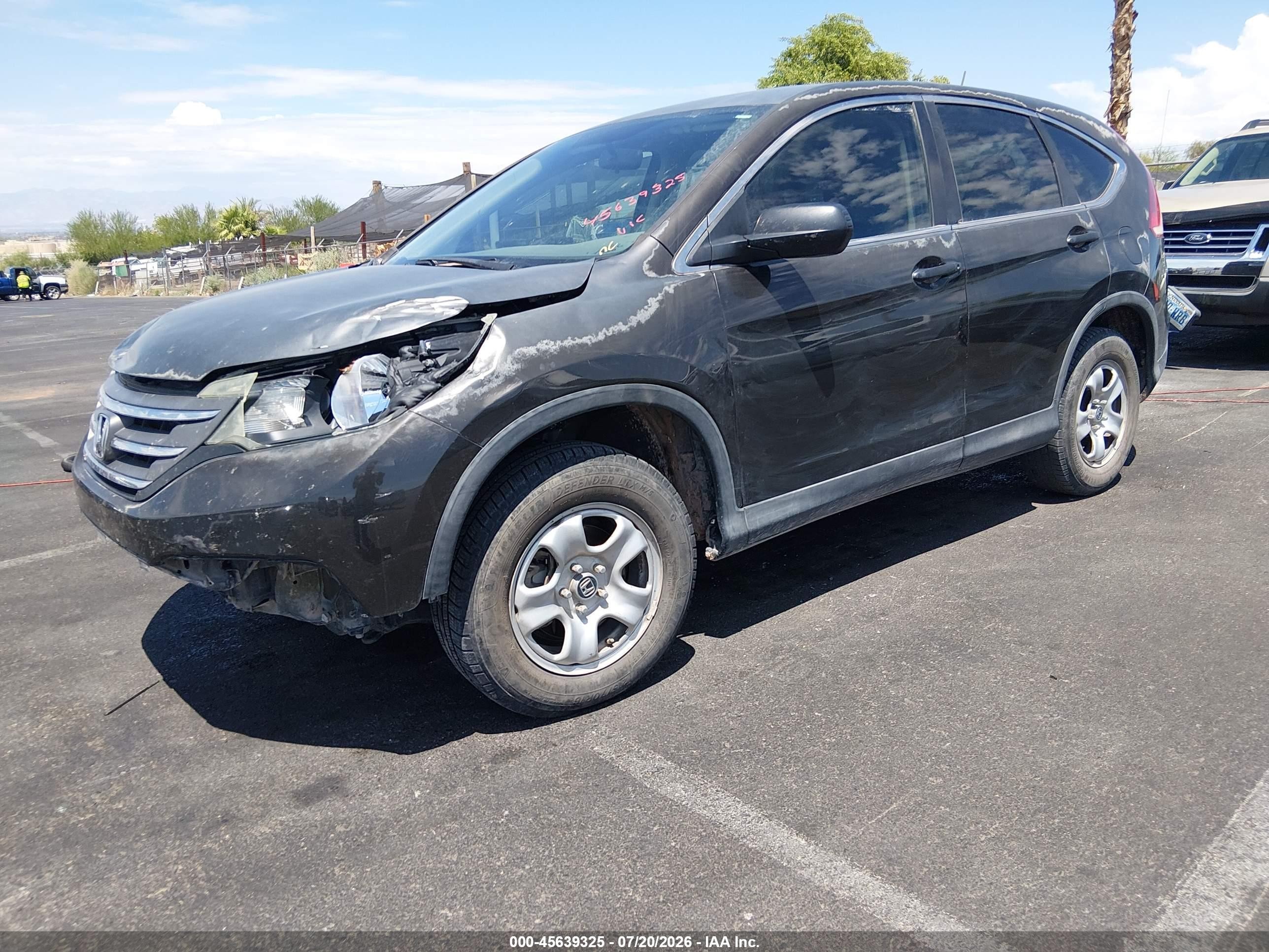 2013 Honda Cr-v Lx Gray vin: 5J6RM4H30DL009314