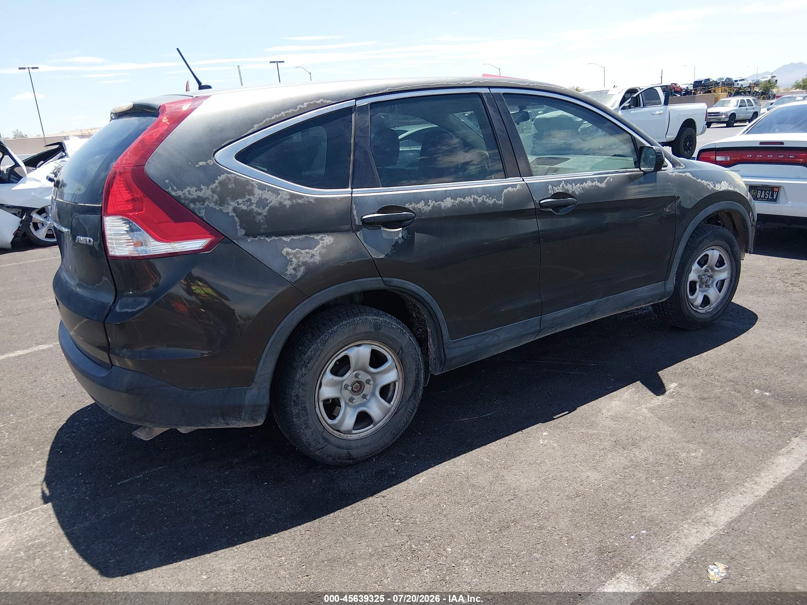 2013 Honda Cr-v Lx Gray vin: 5J6RM4H30DL009314