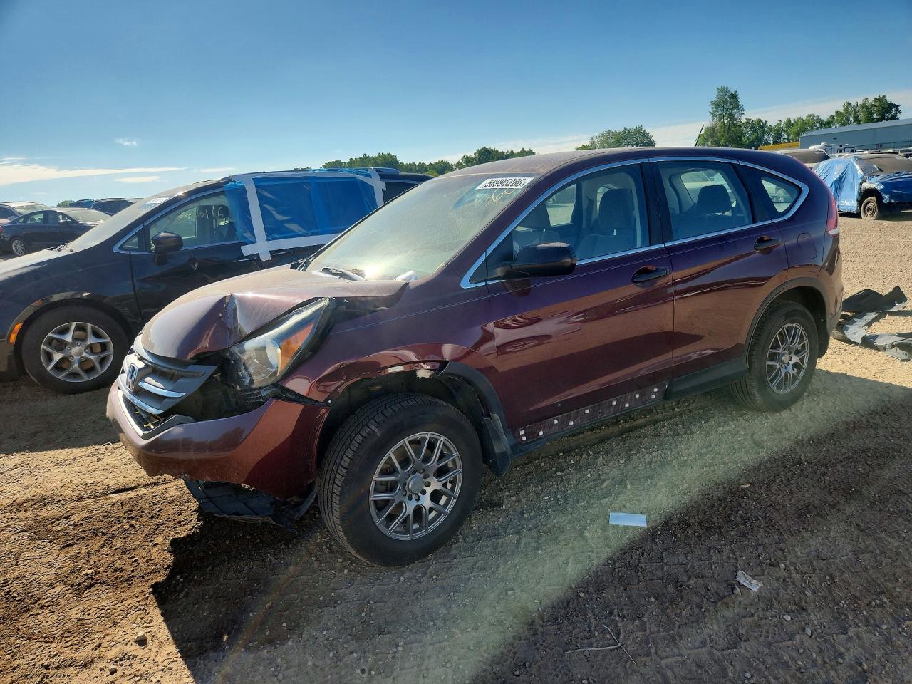 2014 Honda Cr-v Lx Бордовый vin: 5J6RM4H30EL005250