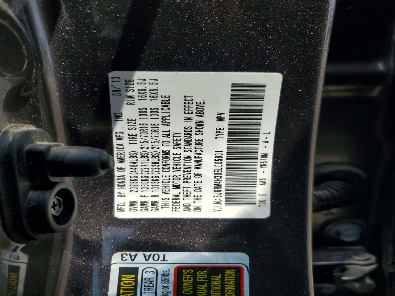 2014 Honda Cr-v Lx Коричневый vin: 5J6RM4H30EL005801