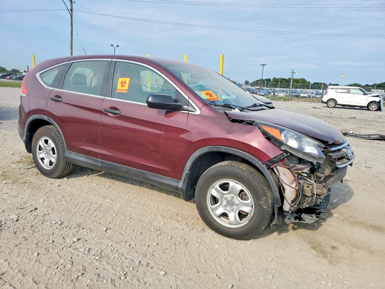 2014 Honda Cr-v Lx Burgundy vin: 5J6RM4H30EL011730