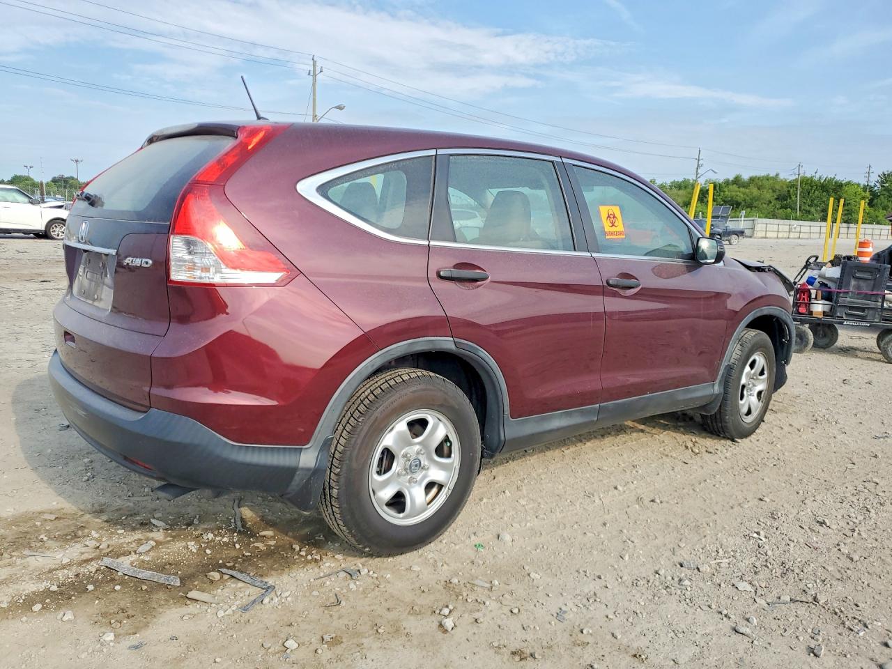 2014 Honda Cr-v Lx Burgundy vin: 5J6RM4H30EL011730