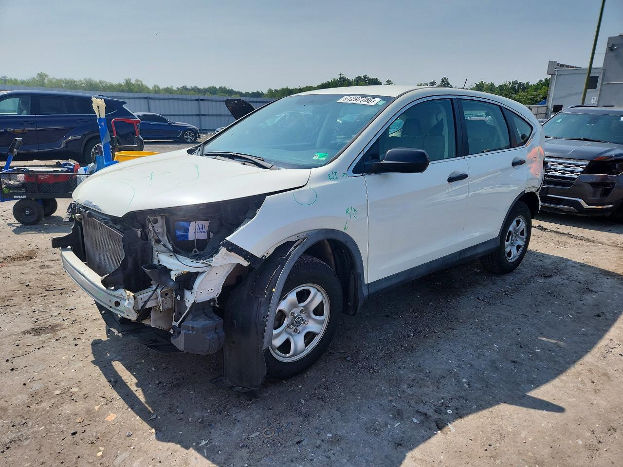 2014 Honda Cr-v Lx White vin: 5J6RM4H30EL029063
