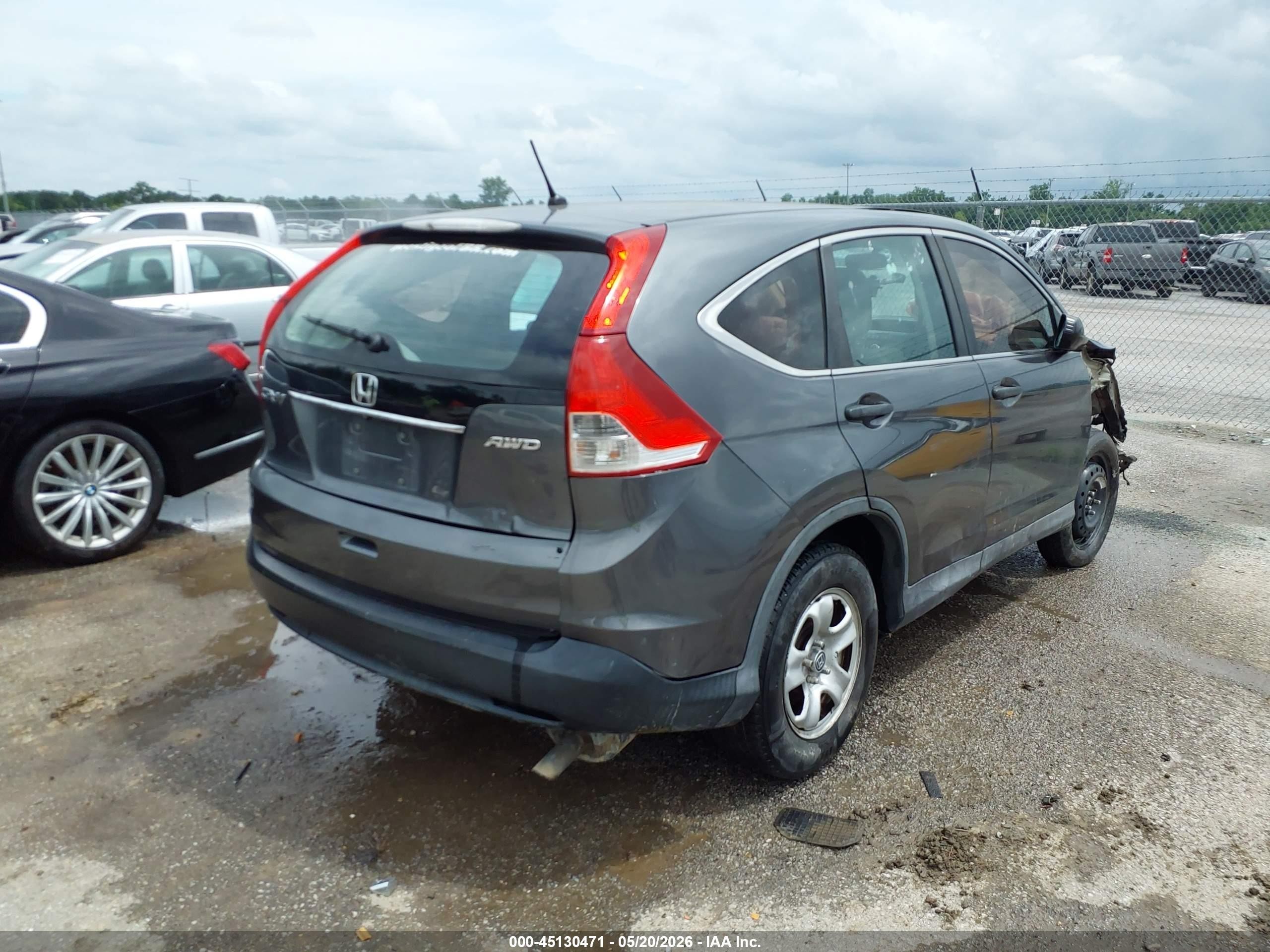 2014 Honda Cr-v Lx Gray vin: 5J6RM4H30EL056554