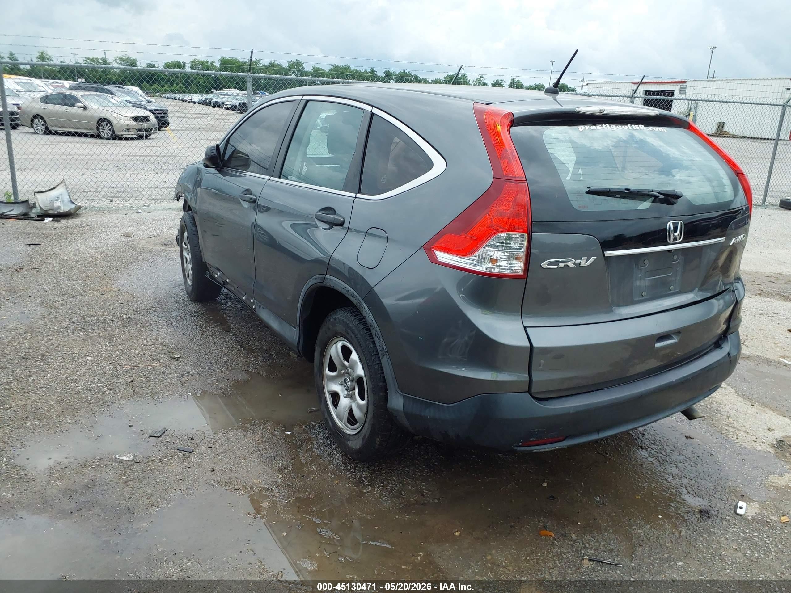 2014 Honda Cr-v Lx Gray vin: 5J6RM4H30EL056554