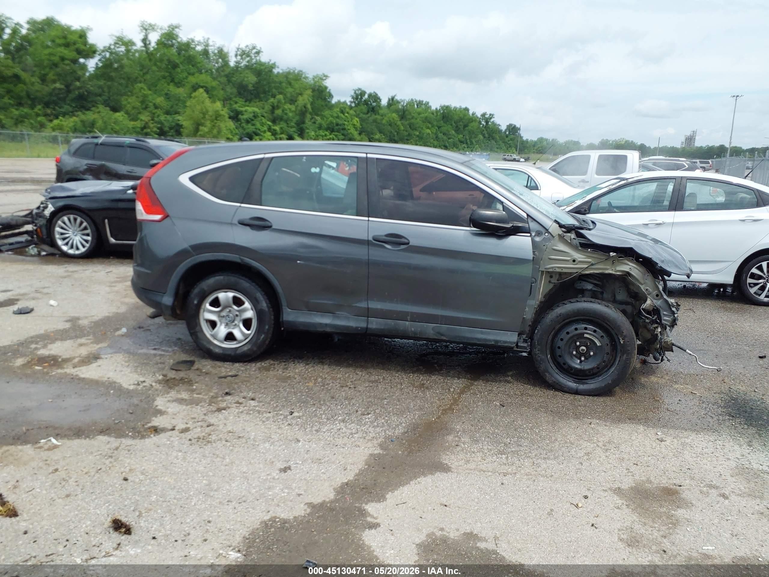 2014 Honda Cr-v Lx Gray vin: 5J6RM4H30EL056554