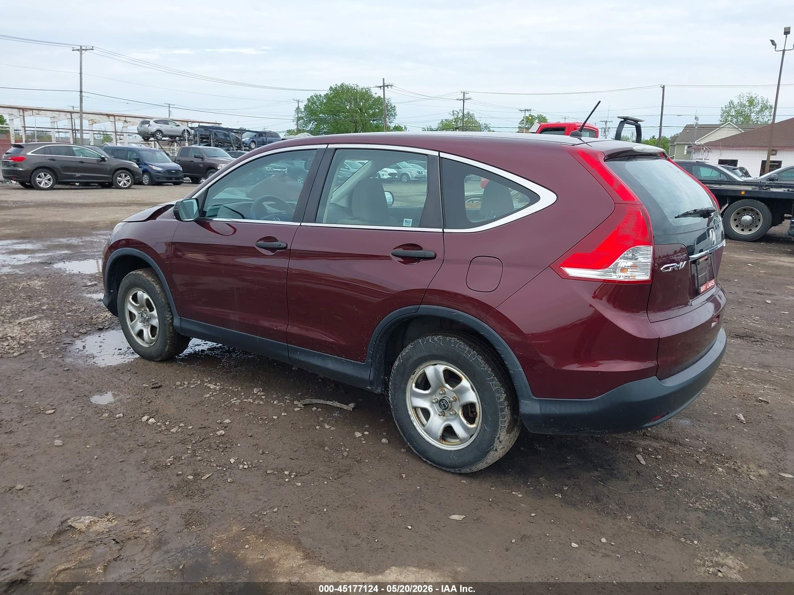 2014 Honda Cr-v Lx Red vin: 5J6RM4H30EL059566