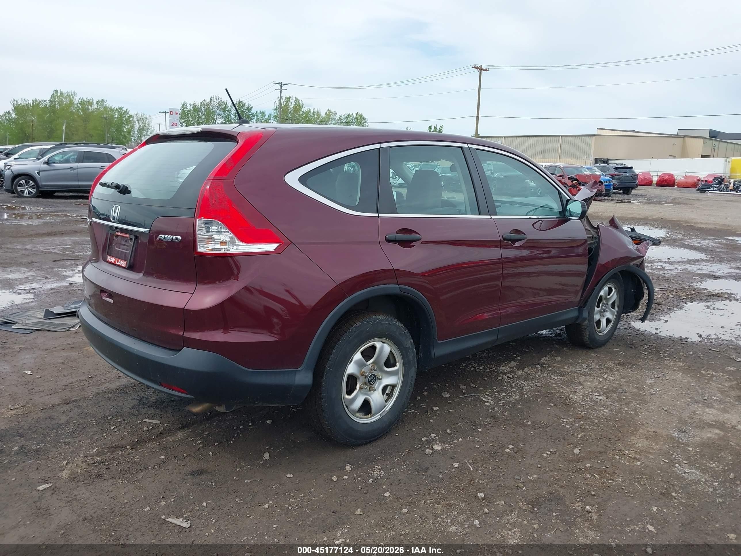 2014 Honda Cr-v Lx Red vin: 5J6RM4H30EL059566