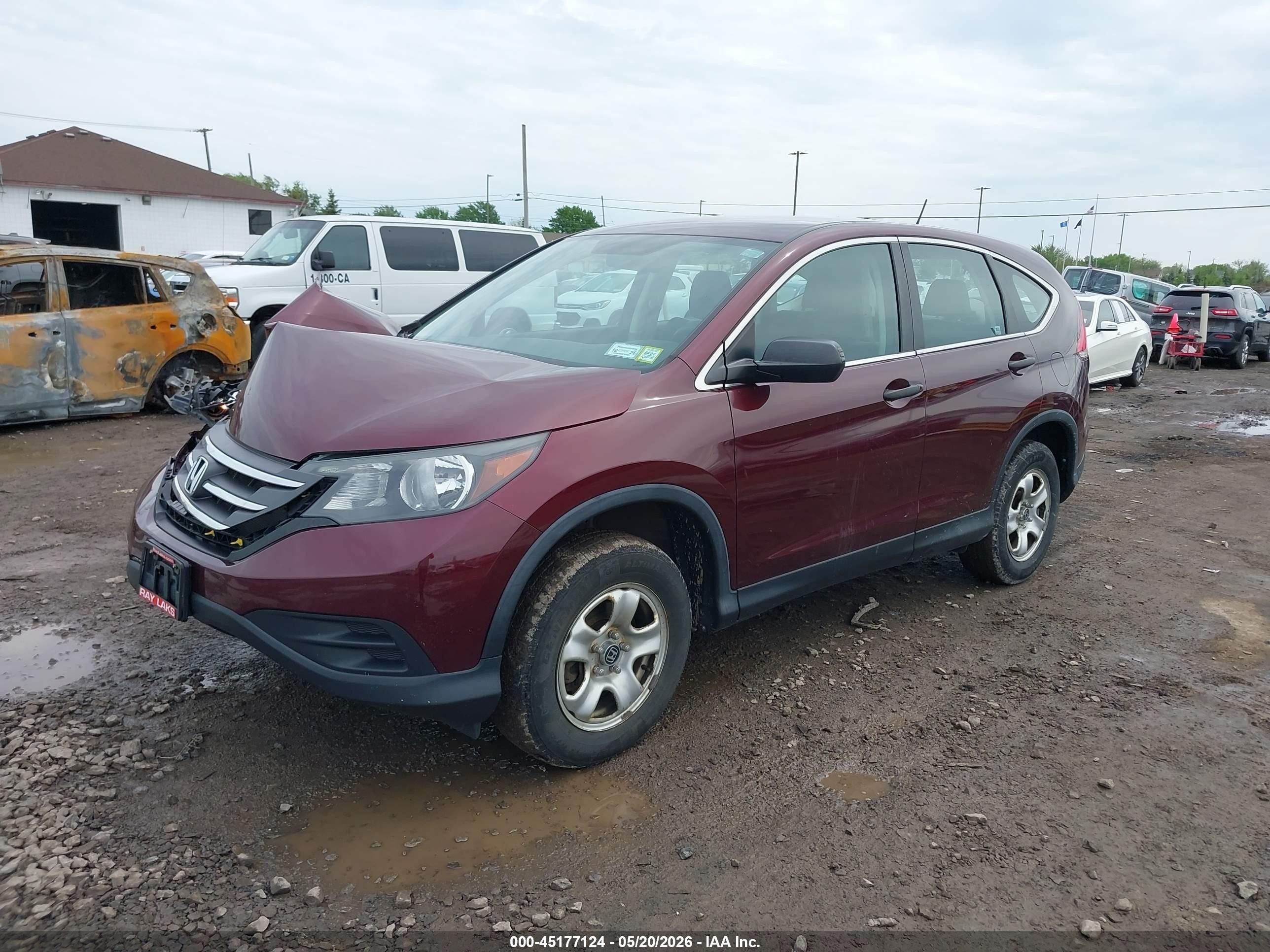 2014 Honda Cr-v Lx Red vin: 5J6RM4H30EL059566