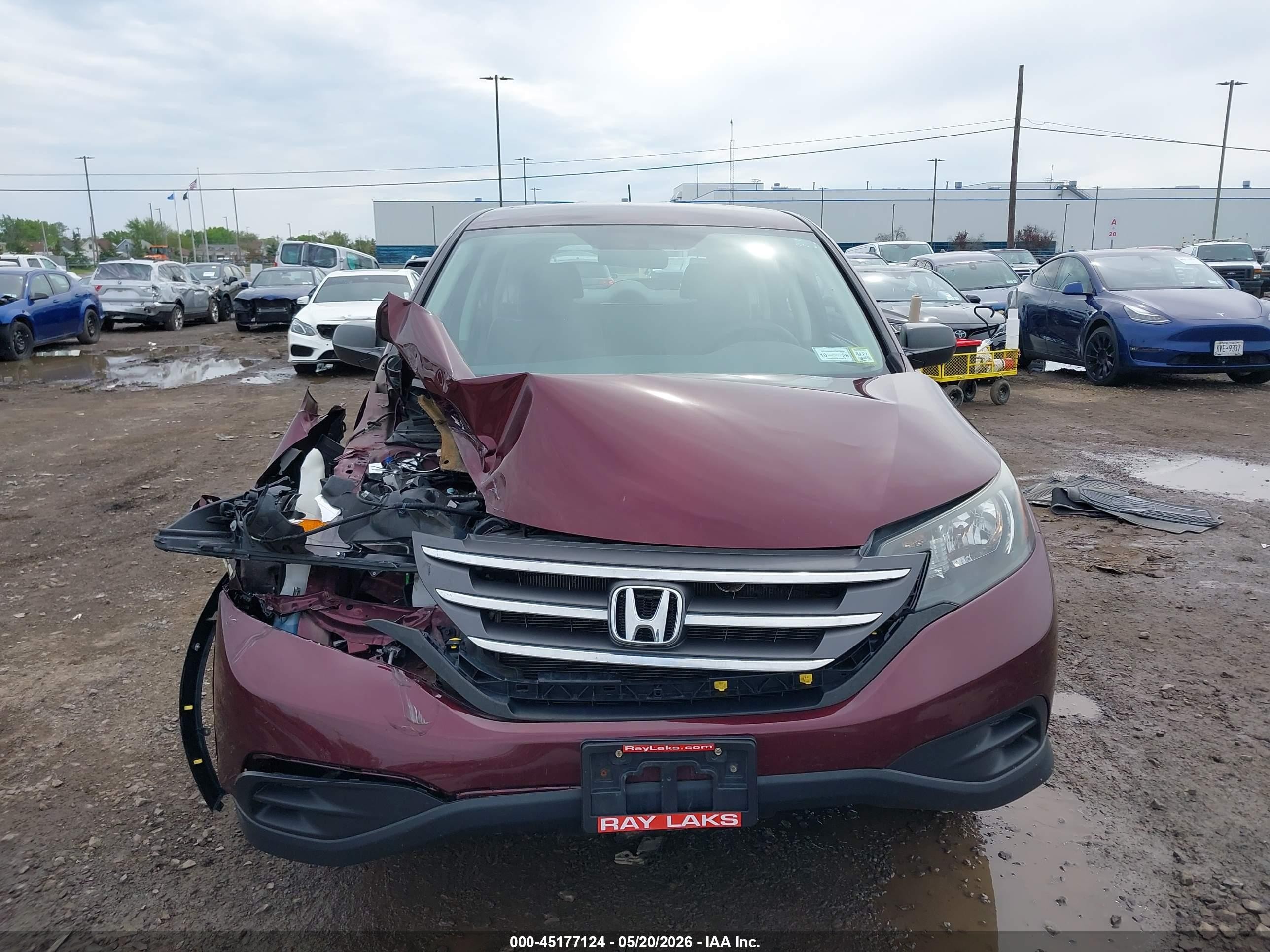 2014 Honda Cr-v Lx Red vin: 5J6RM4H30EL059566