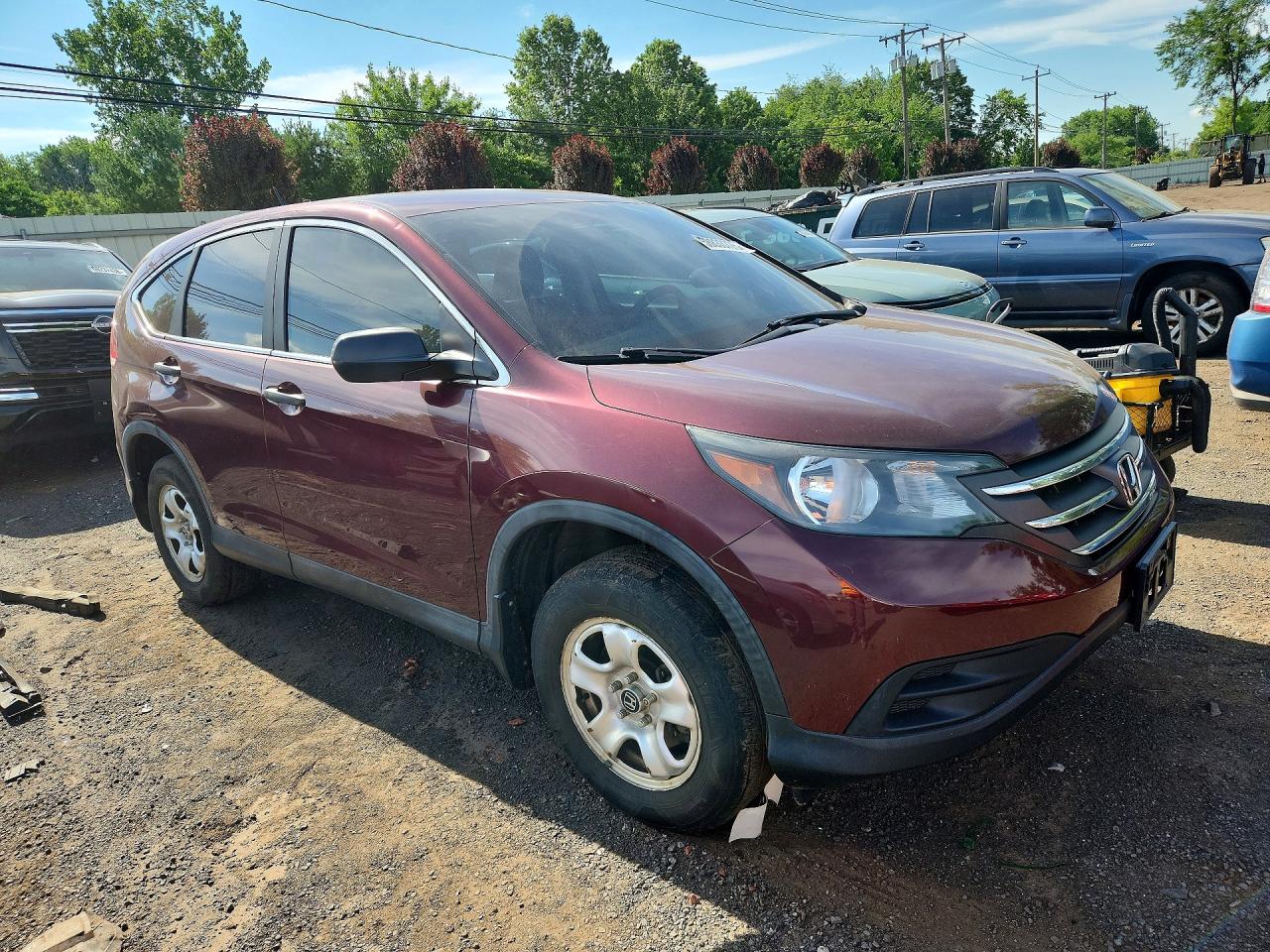 2014 Honda Cr-v Lx Burgundy vin: 5J6RM4H30EL098979