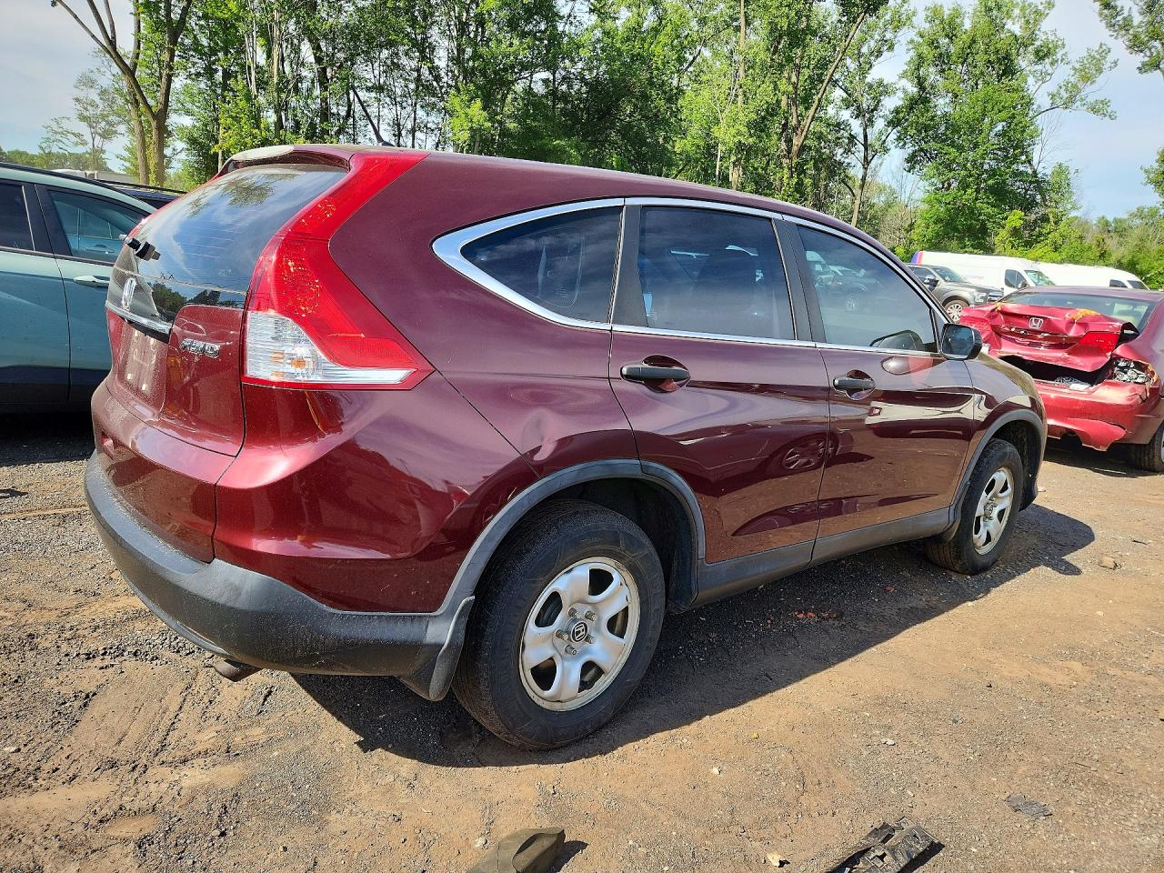 2014 Honda Cr-v Lx Burgundy vin: 5J6RM4H30EL098979