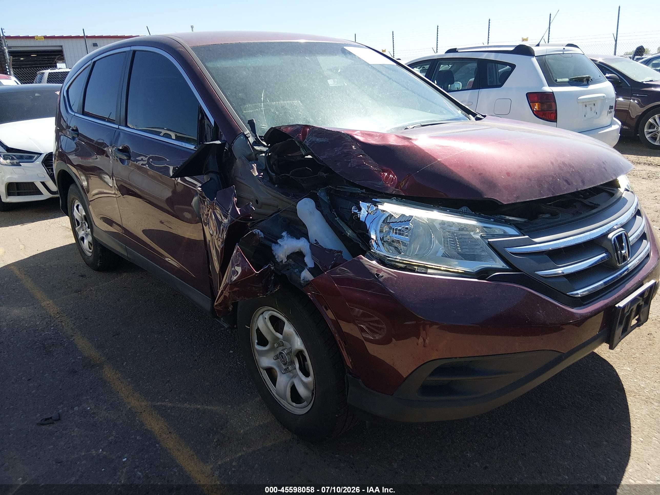 2014 Honda Cr-v Lx Темно-бордовый vin: 5J6RM4H30EL102593