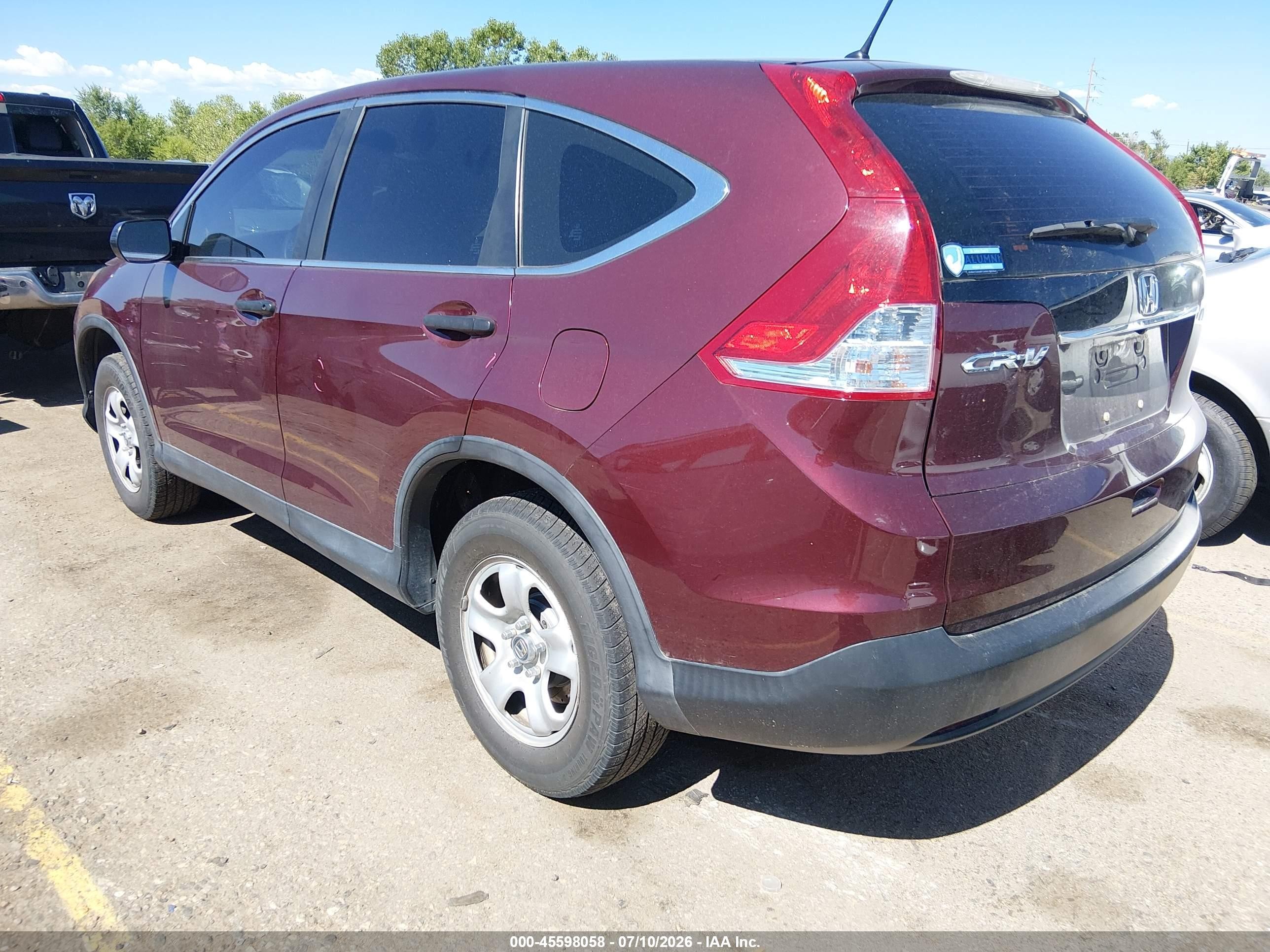 2014 Honda Cr-v Lx Maroon vin: 5J6RM4H30EL102593