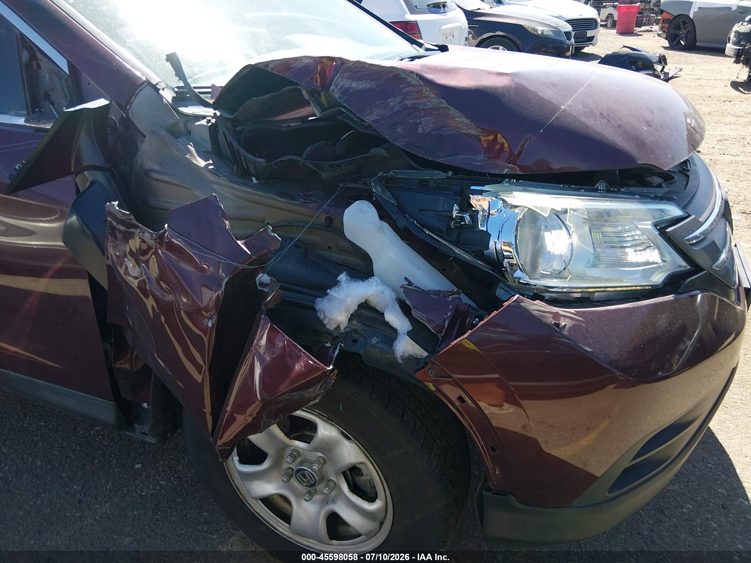 2014 Honda Cr-v Lx Maroon vin: 5J6RM4H30EL102593