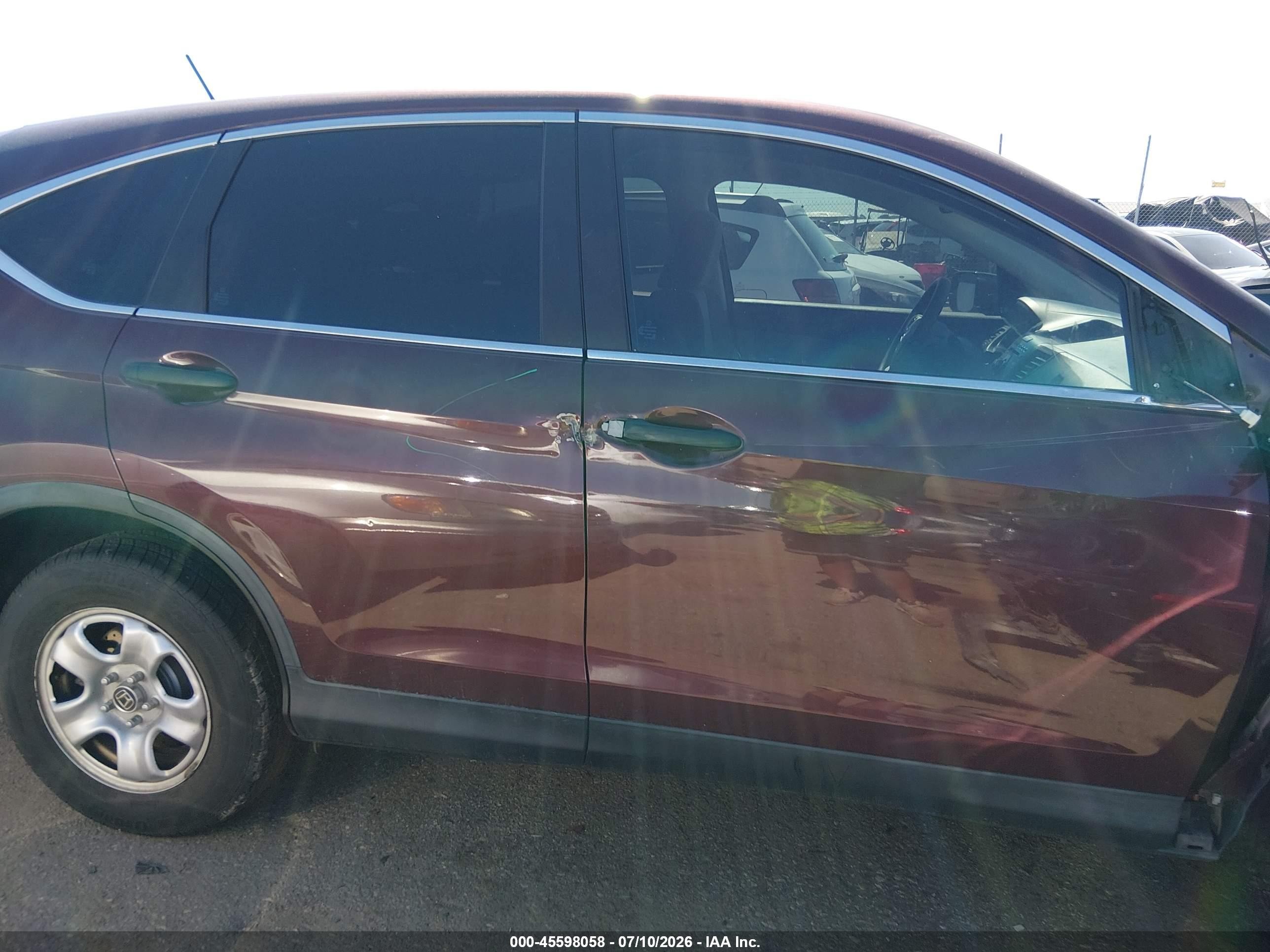 2014 Honda Cr-v Lx Maroon vin: 5J6RM4H30EL102593