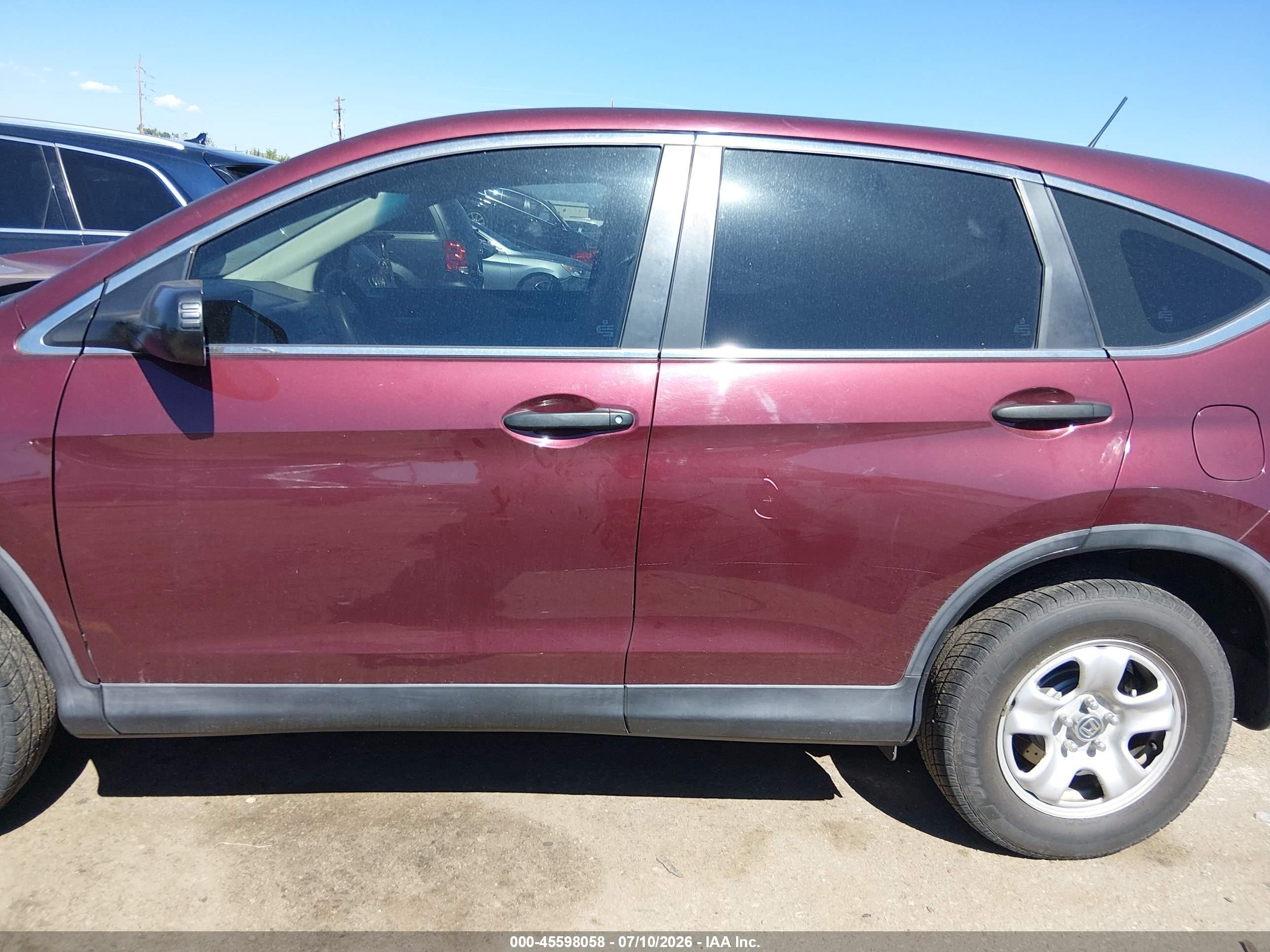 2014 Honda Cr-v Lx Maroon vin: 5J6RM4H30EL102593