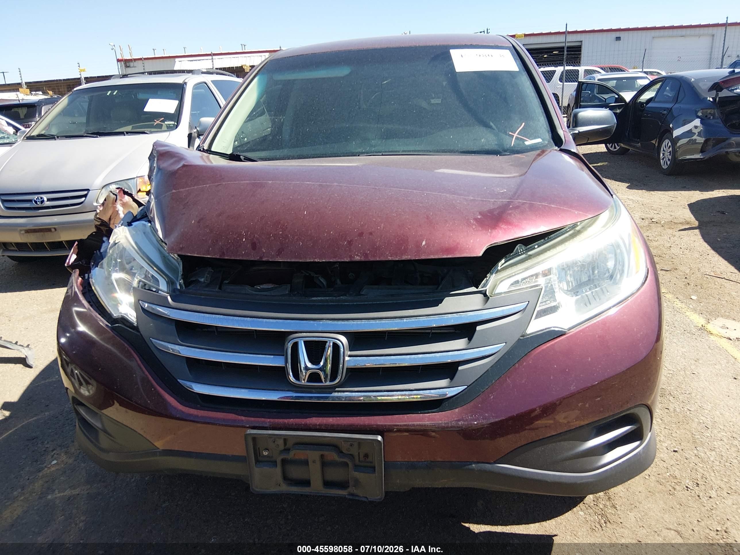 2014 Honda Cr-v Lx Maroon vin: 5J6RM4H30EL102593
