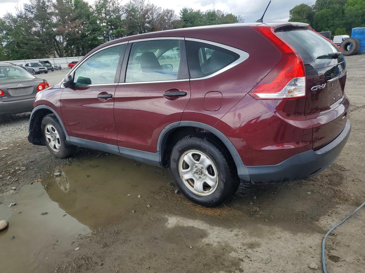 2014 Honda Cr-v Lx Burgundy vin: 5J6RM4H30EL118356