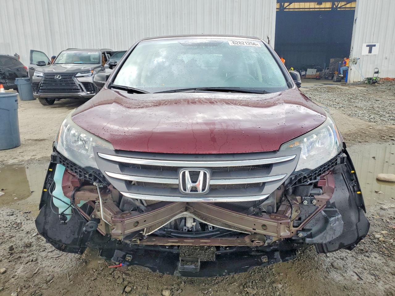 2014 Honda Cr-v Lx Burgundy vin: 5J6RM4H30EL118356
