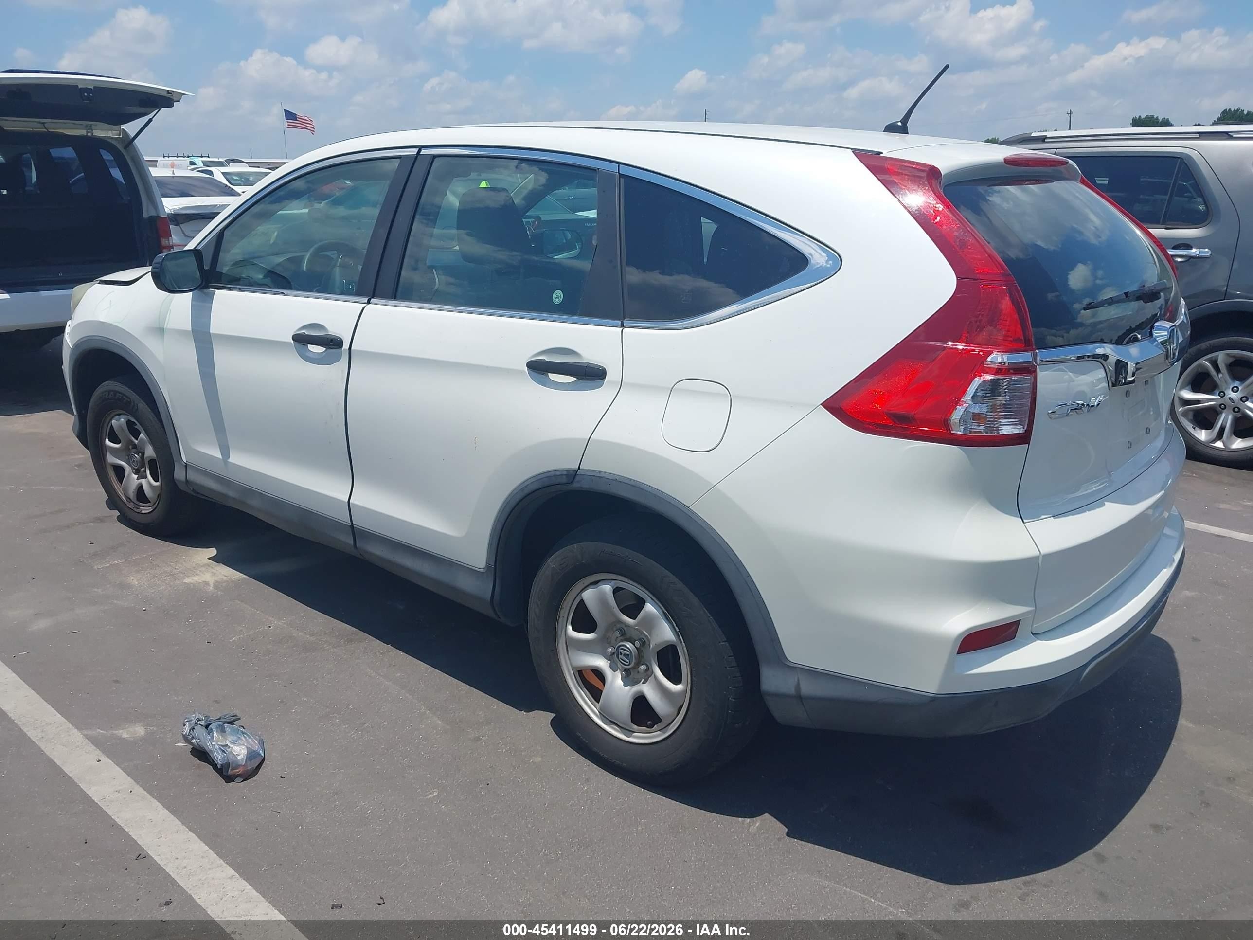 2015 Honda Cr-v Lx White vin: 5J6RM4H30FL025564