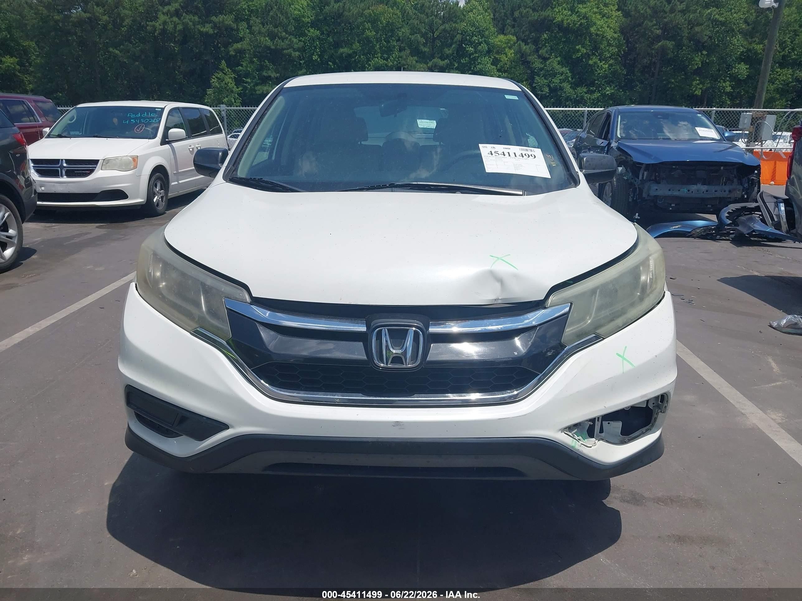 2015 Honda Cr-v Lx White vin: 5J6RM4H30FL025564