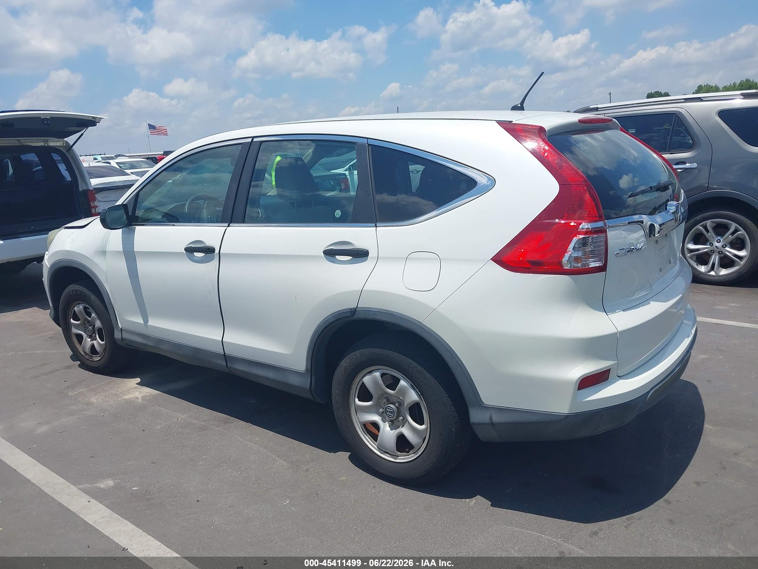 2015 Honda Cr-v Lx White vin: 5J6RM4H30FL025564
