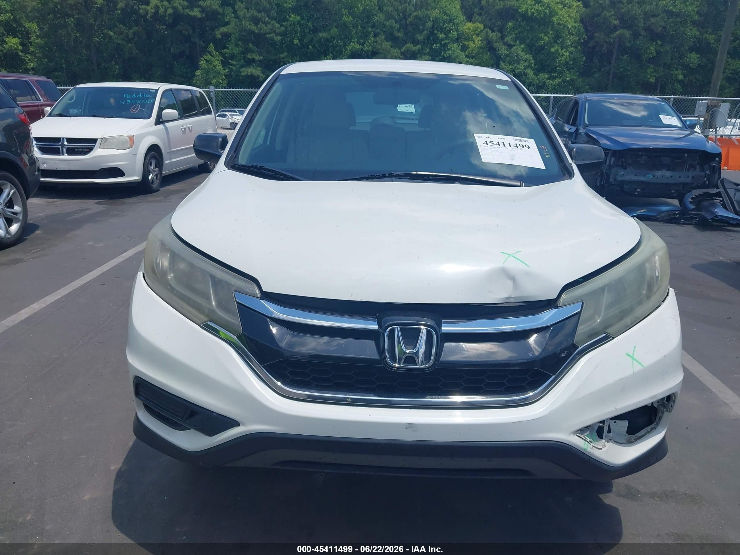 2015 Honda Cr-v Lx White vin: 5J6RM4H30FL025564