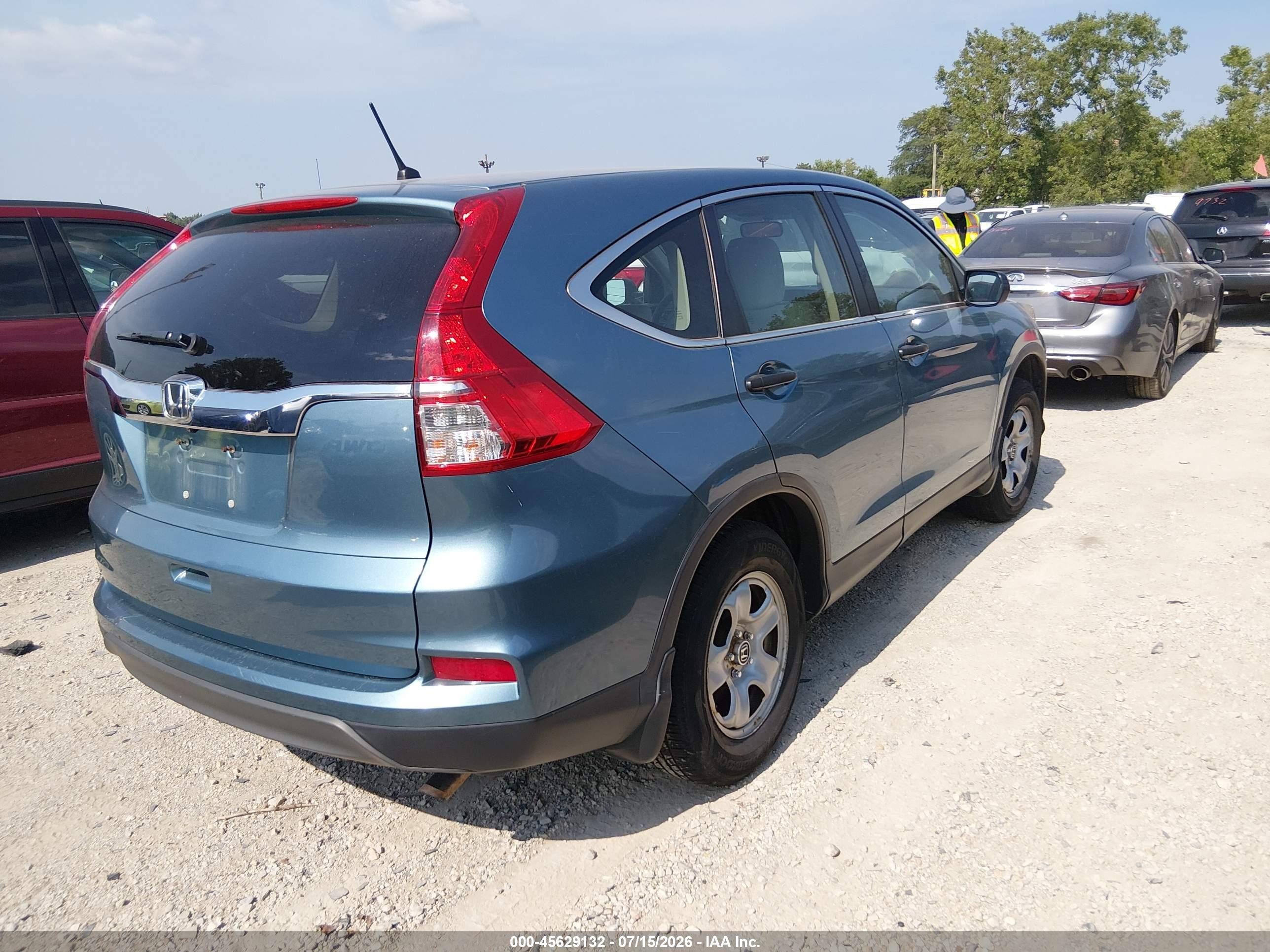 2015 Honda Cr-v Lx Синий vin: 5J6RM4H30FL050769