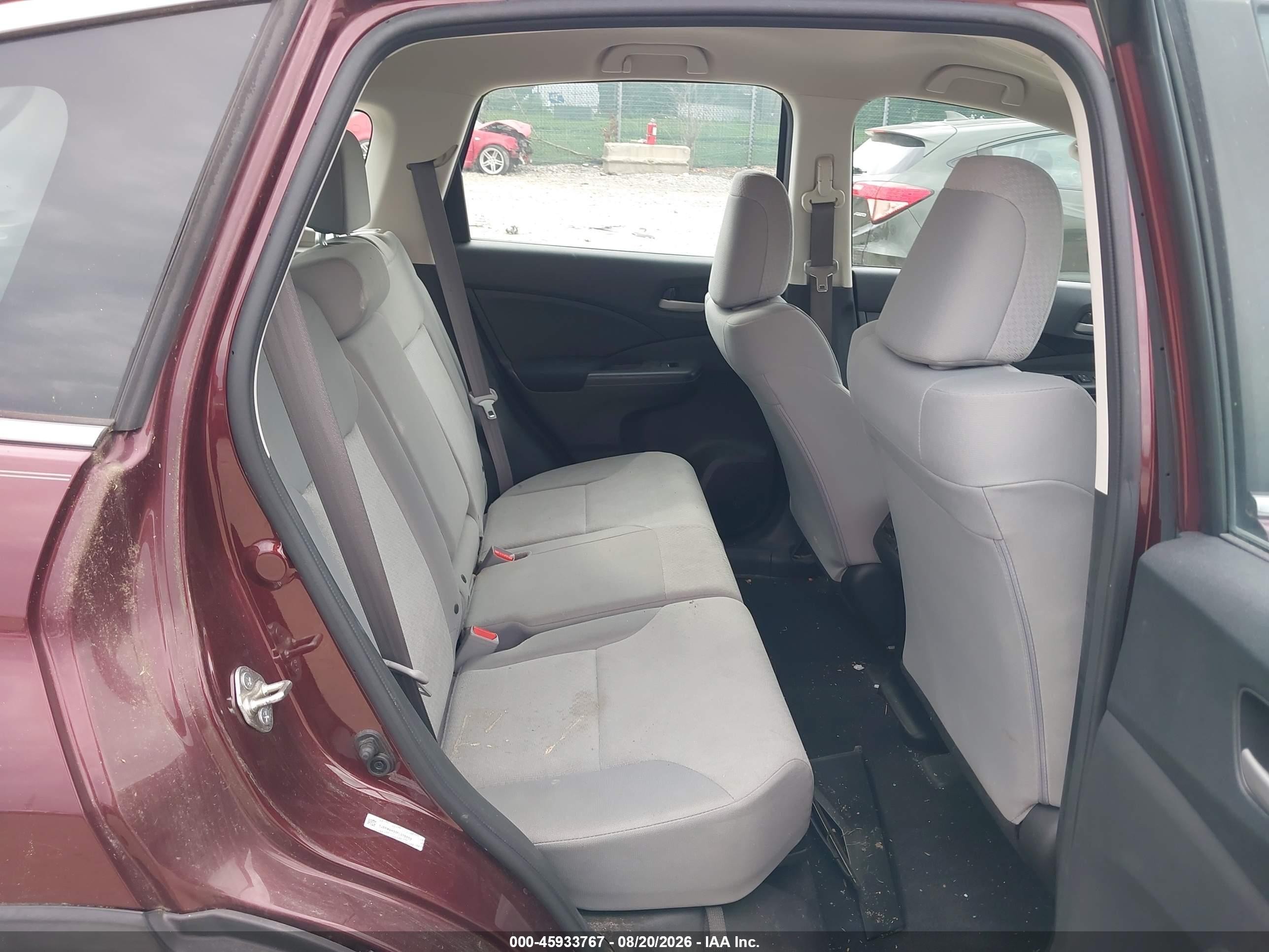 2015 Honda Cr-v Lx Maroon vin: 5J6RM4H30FL076059