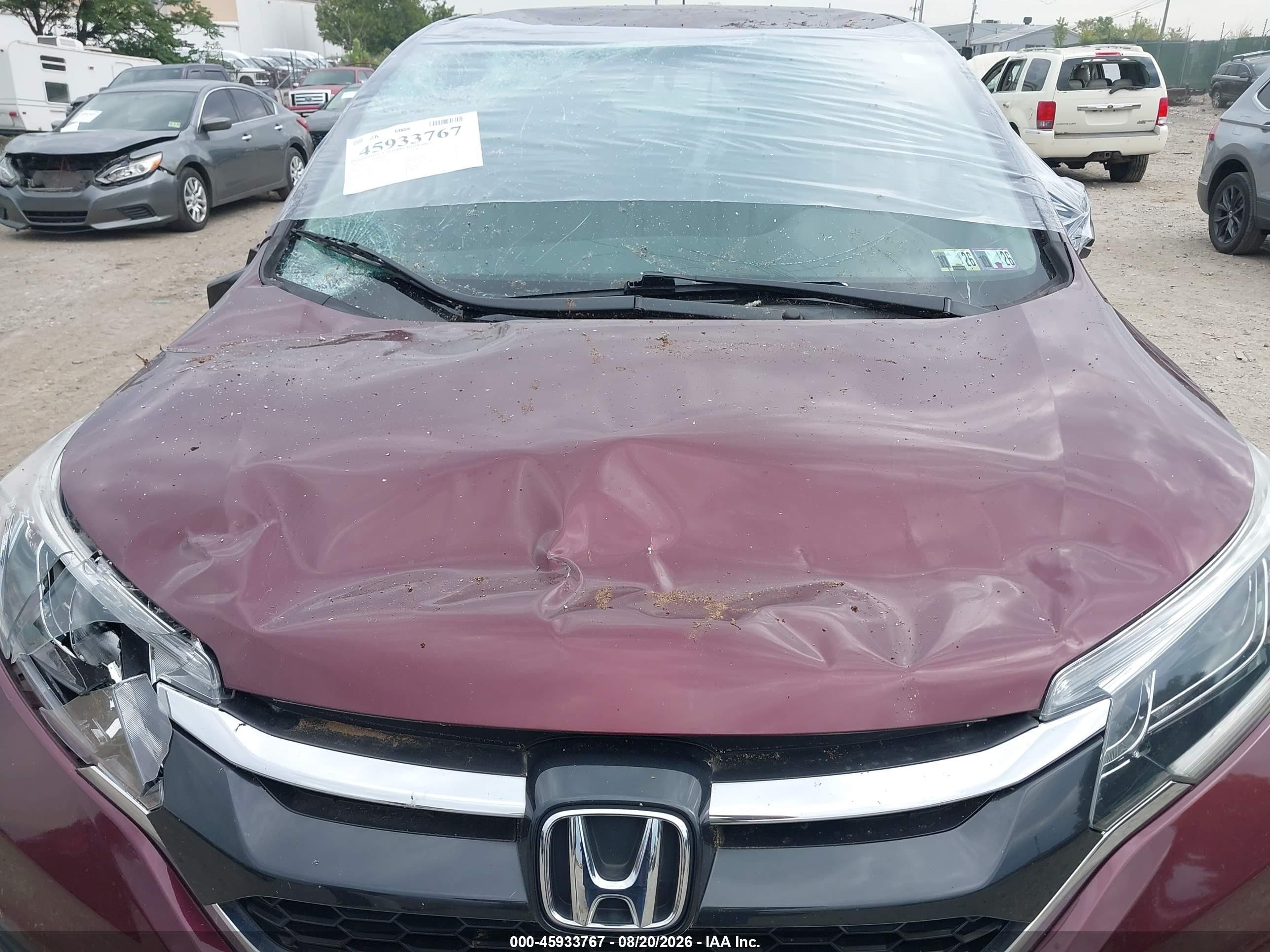 2015 Honda Cr-v Lx Maroon vin: 5J6RM4H30FL076059